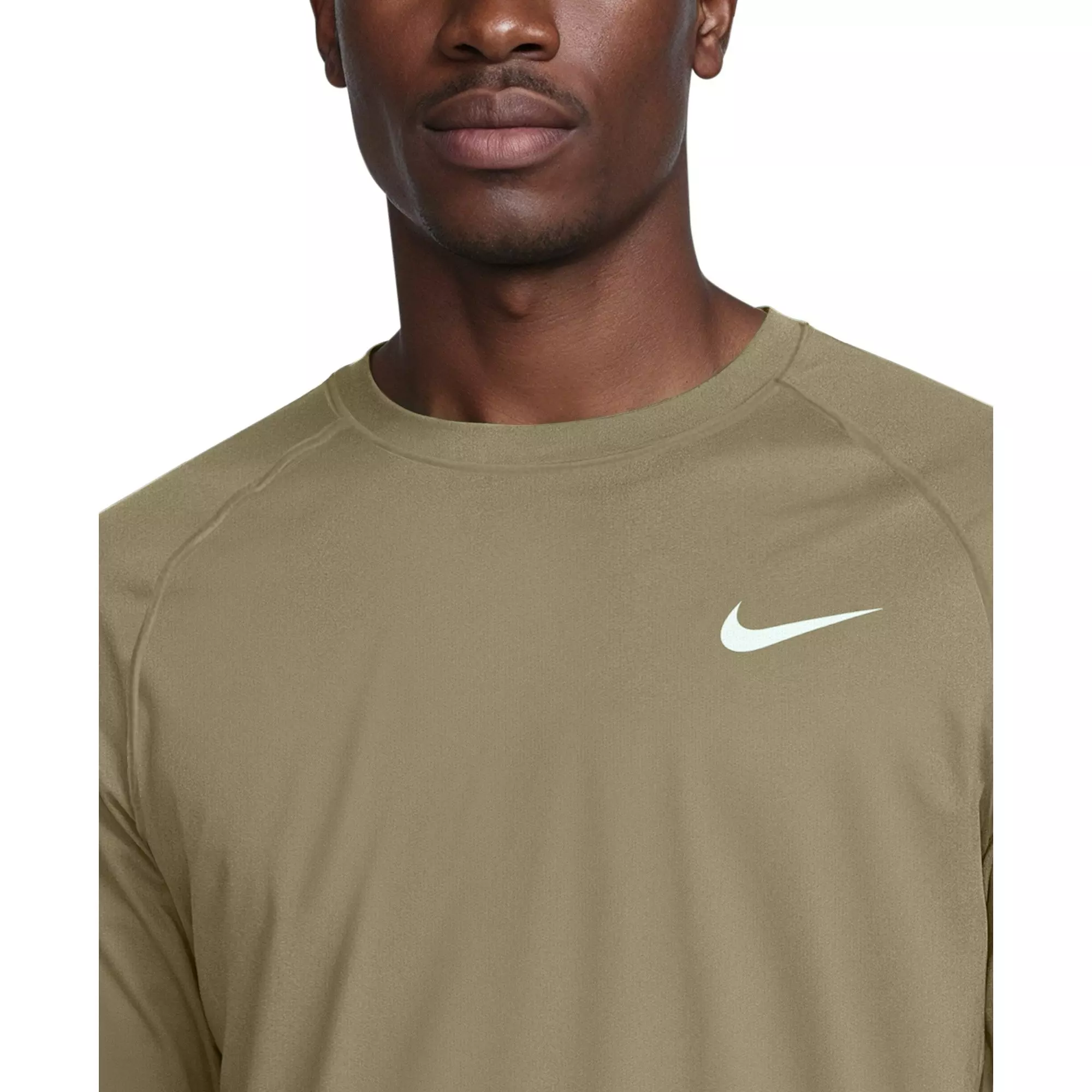 Nike Men's Swim Hydroguard Essential Dri-FIT UV Long Sleeve Top - BEIGE