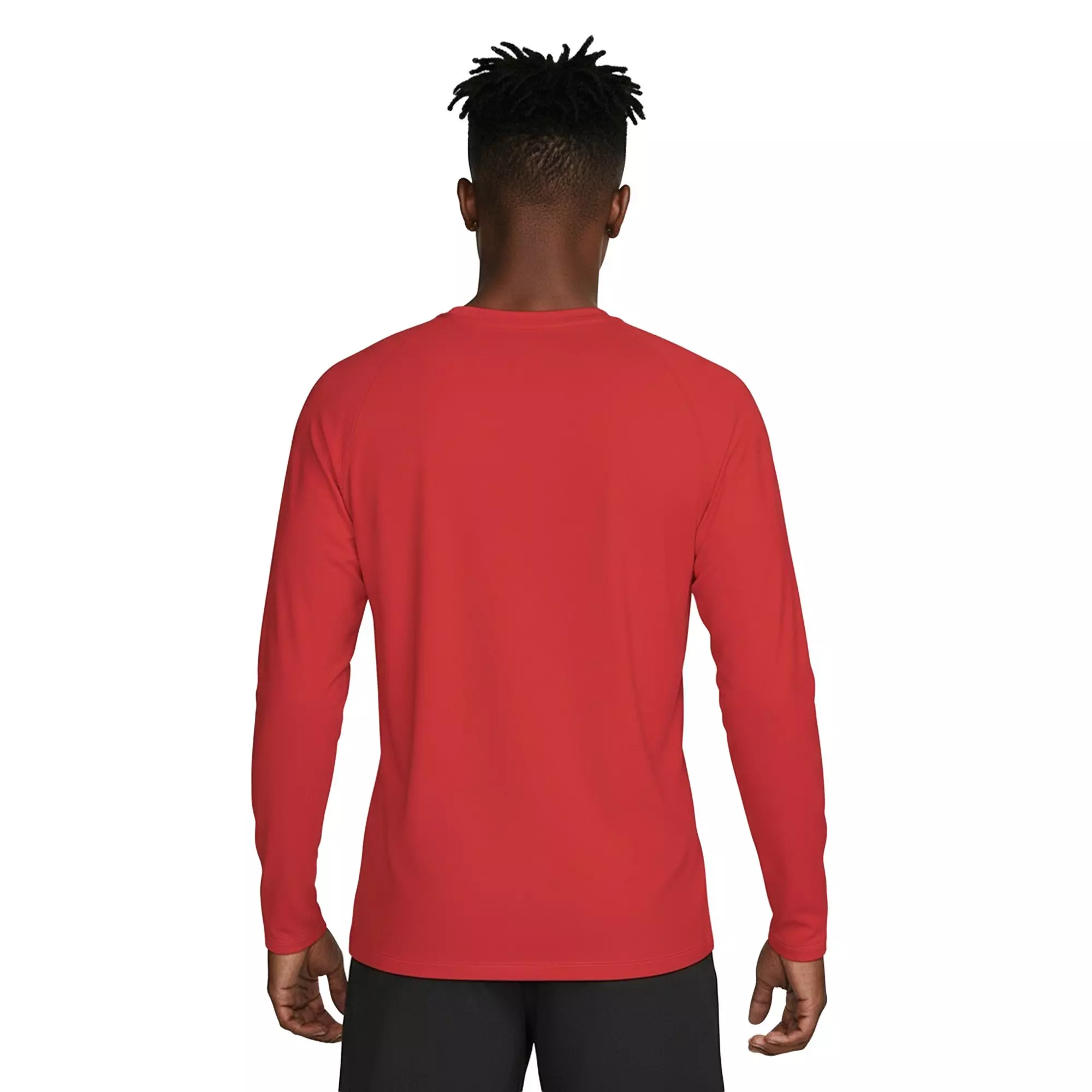 Nike Men's Swim Hydroguard Essential Dri-FIT UV Long Sleeve Top - RED