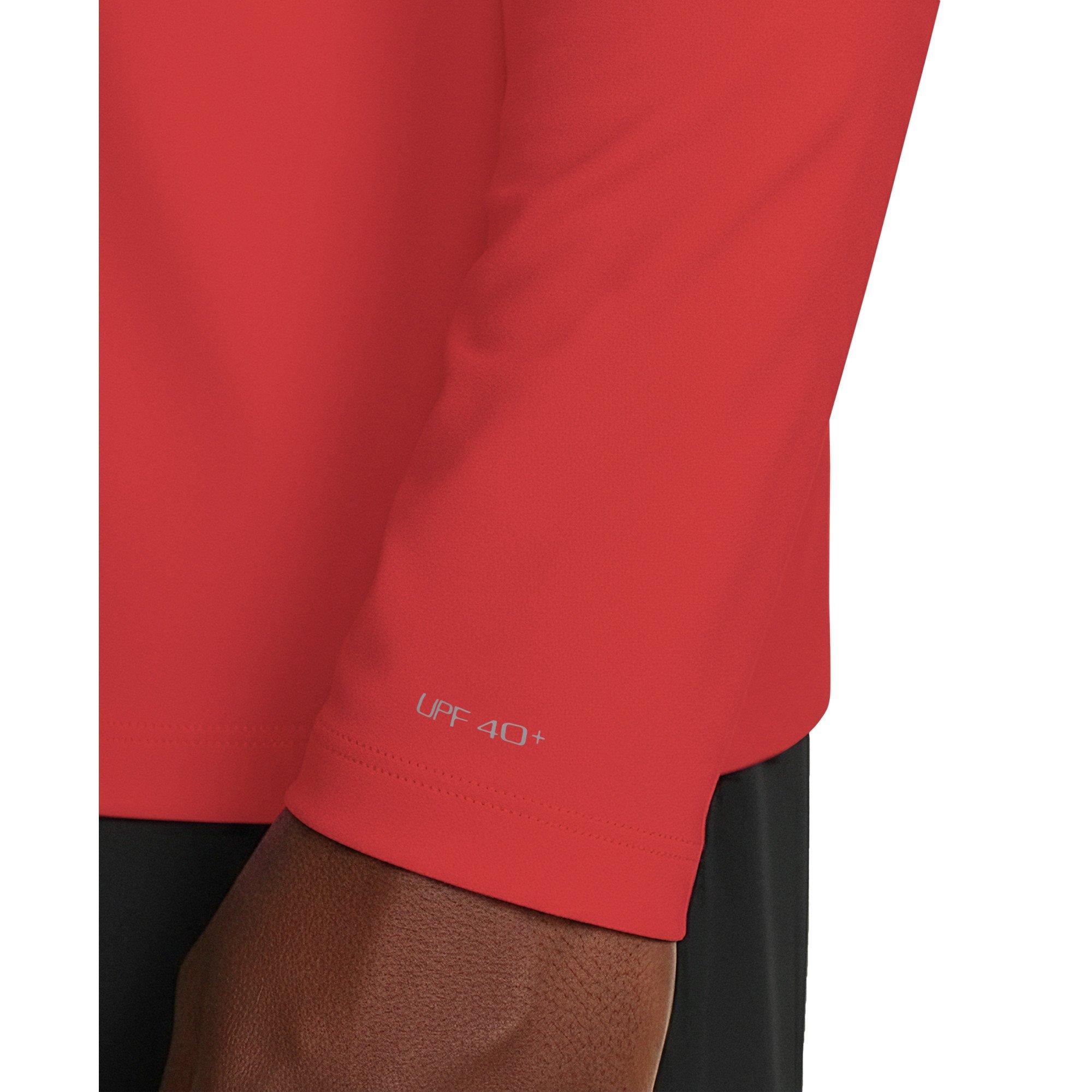 Nike Men's Swim Hydroguard Essential Dri-FIT UV Long Sleeve Top - RED Thumbnail View 4