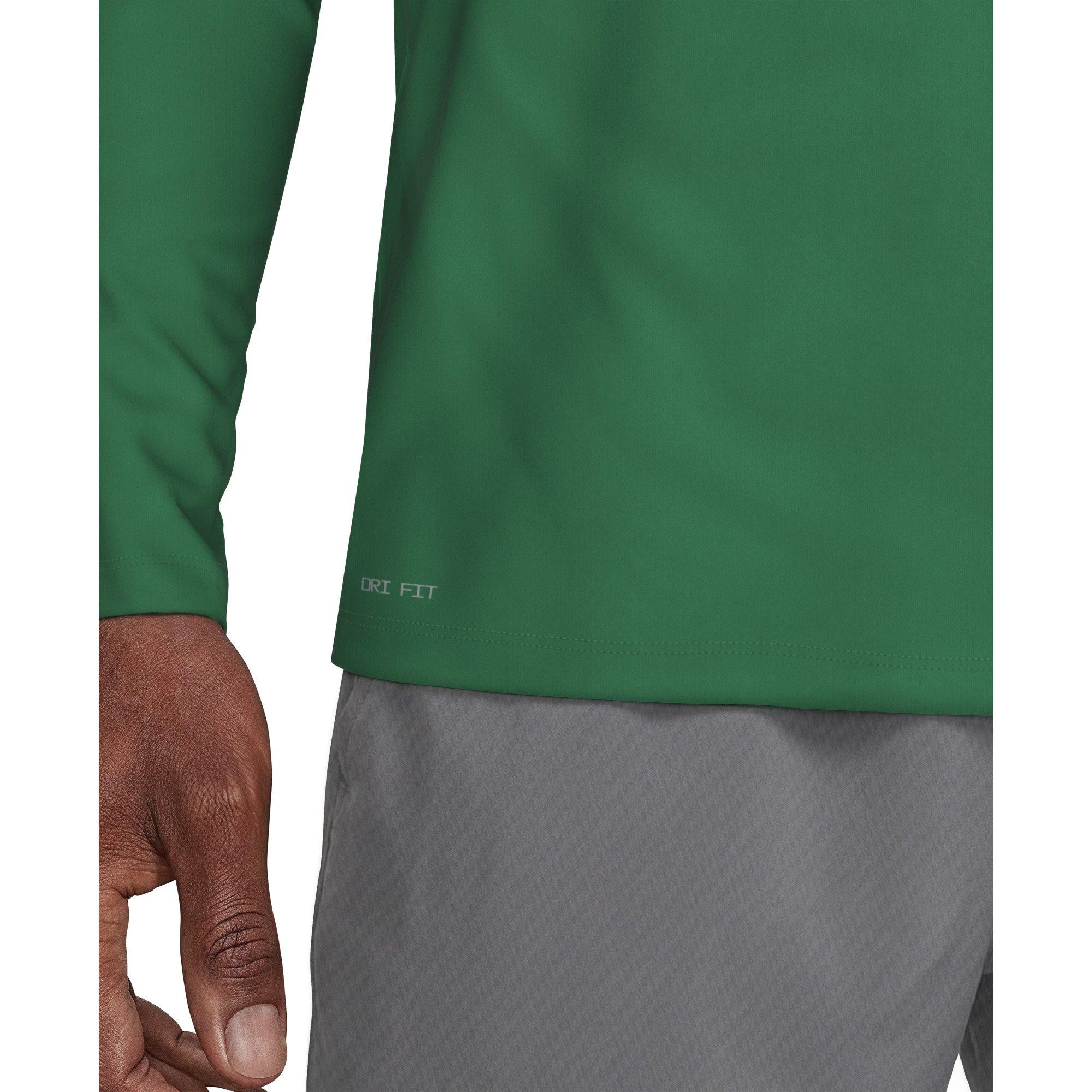 Nike Men's Swim Hydroguard Essential Dri-FIT UV Long Sleeve Top - GREEN Thumbnail View 4
