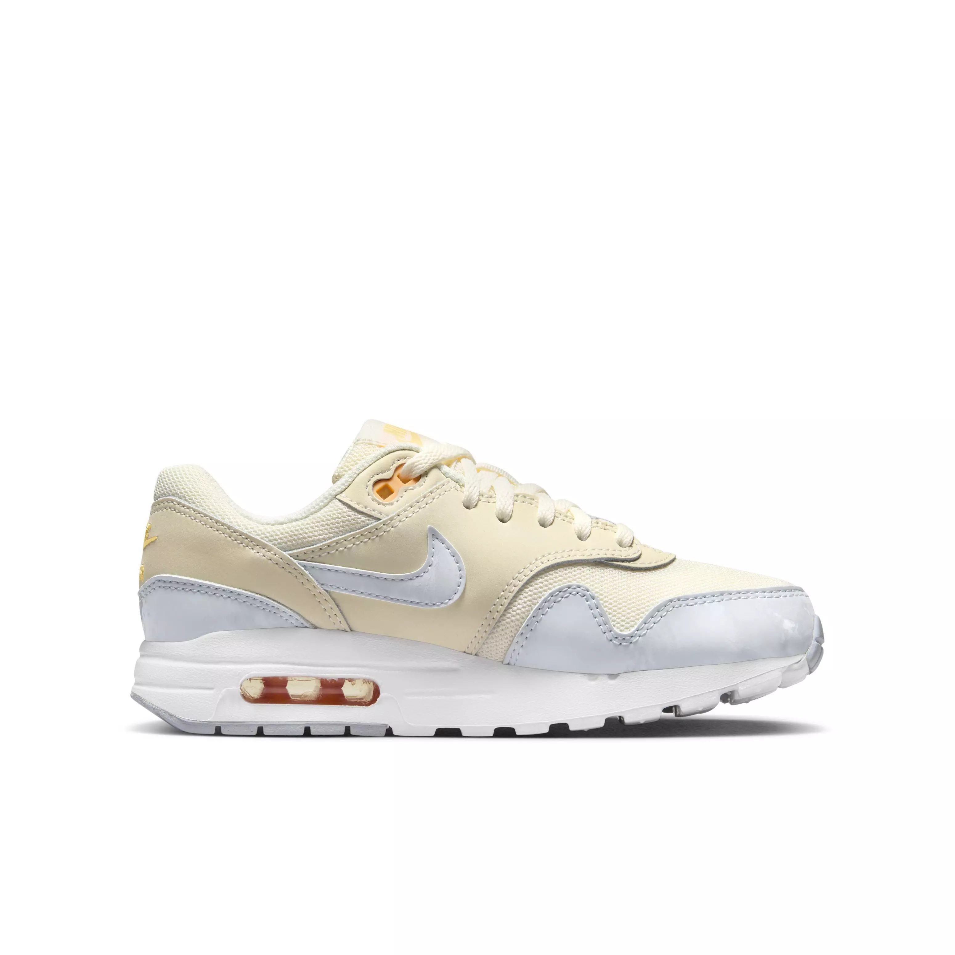 Nike Air Max 1 "Beige/Platinum/White" Grade School Girls' Shoe - BEIGE/PLATINUM/WHITE