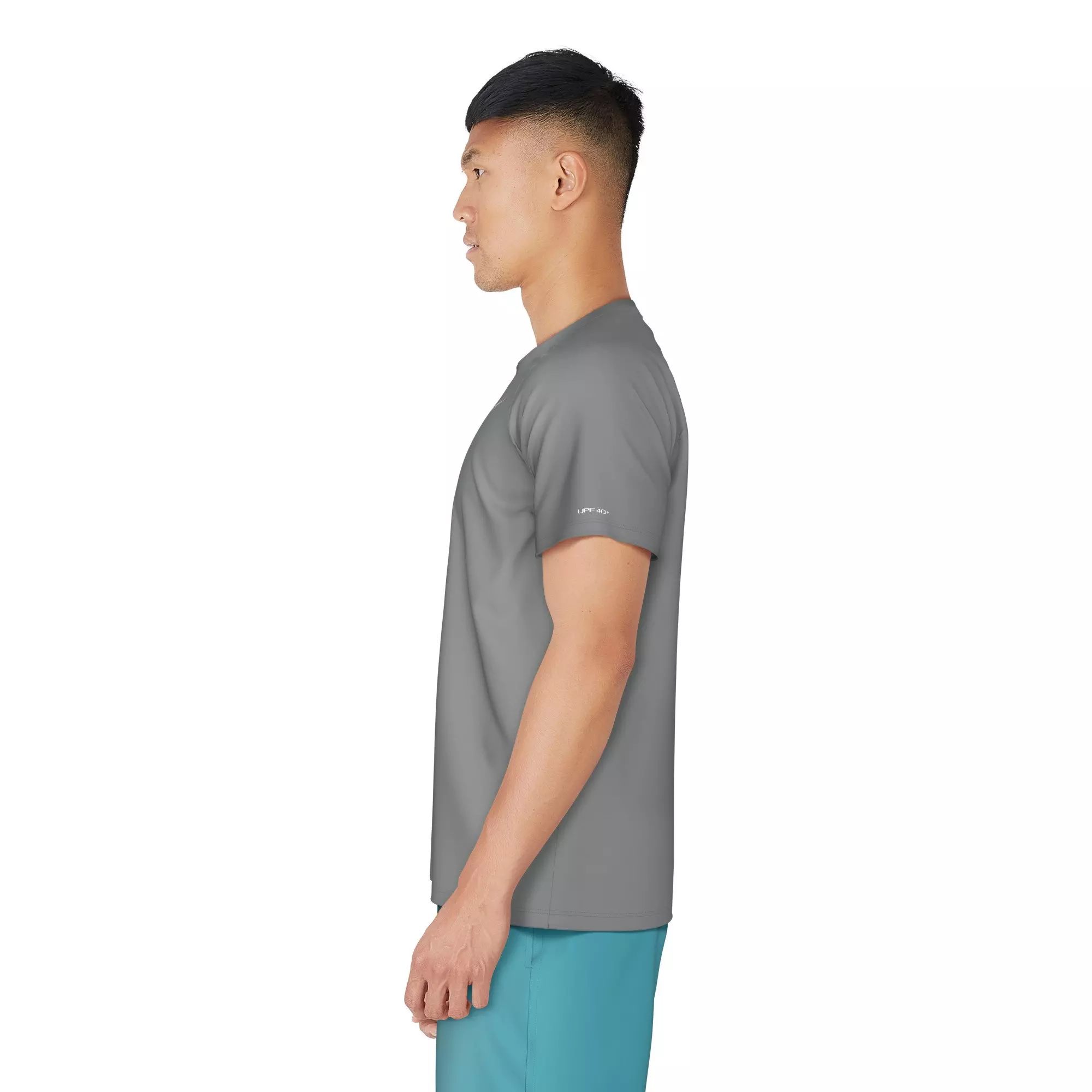 Nike Men's Swim Hydroguard Essential Dri-FIT UV Short Sleeve Shirt - GREY