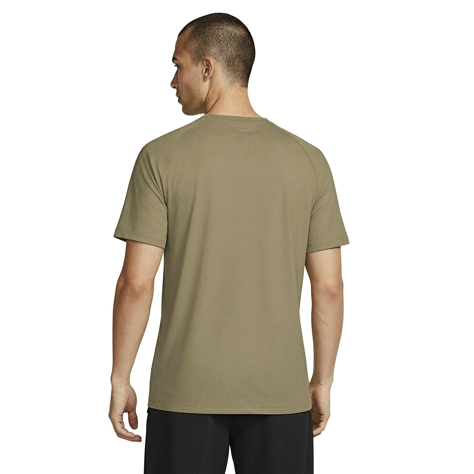 Nike Men's Swim Hydroguard Essential Dri-FIT UV Short Sleeve Shirt - BEIGE Thumbnail View 2
