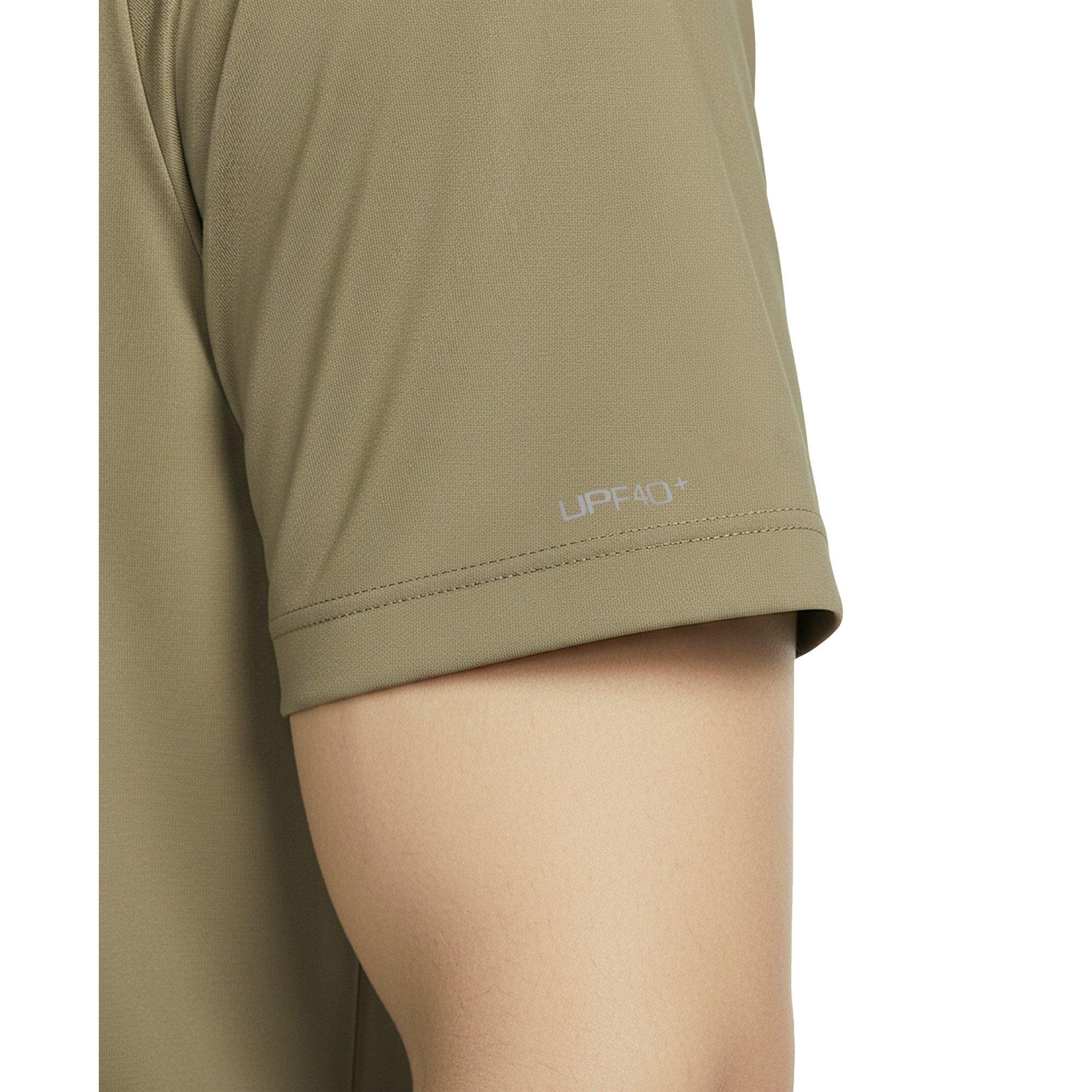 Nike Men's Swim Hydroguard Essential Dri-FIT UV Short Sleeve Shirt - BEIGE Thumbnail View 4