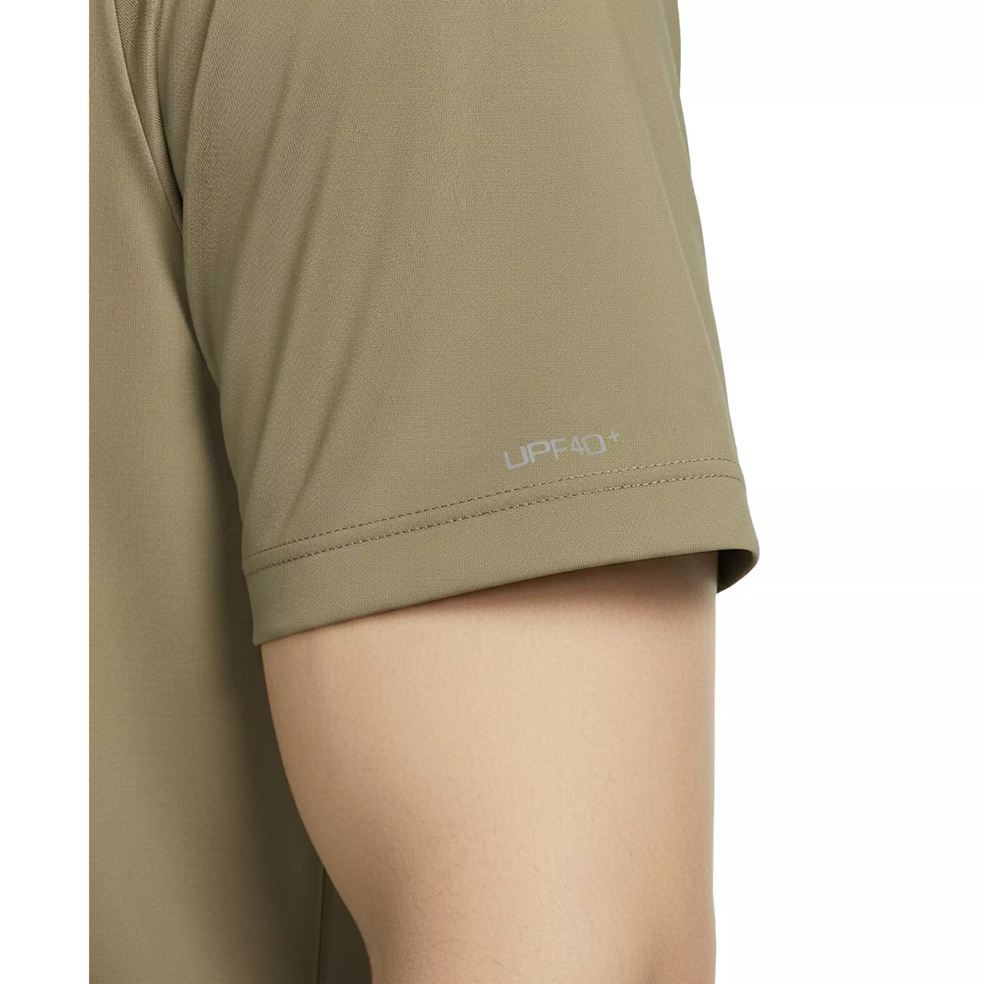 Nike Men's Swim Hydroguard Essential Dri-FIT UV Short Sleeve Shirt - BEIGE