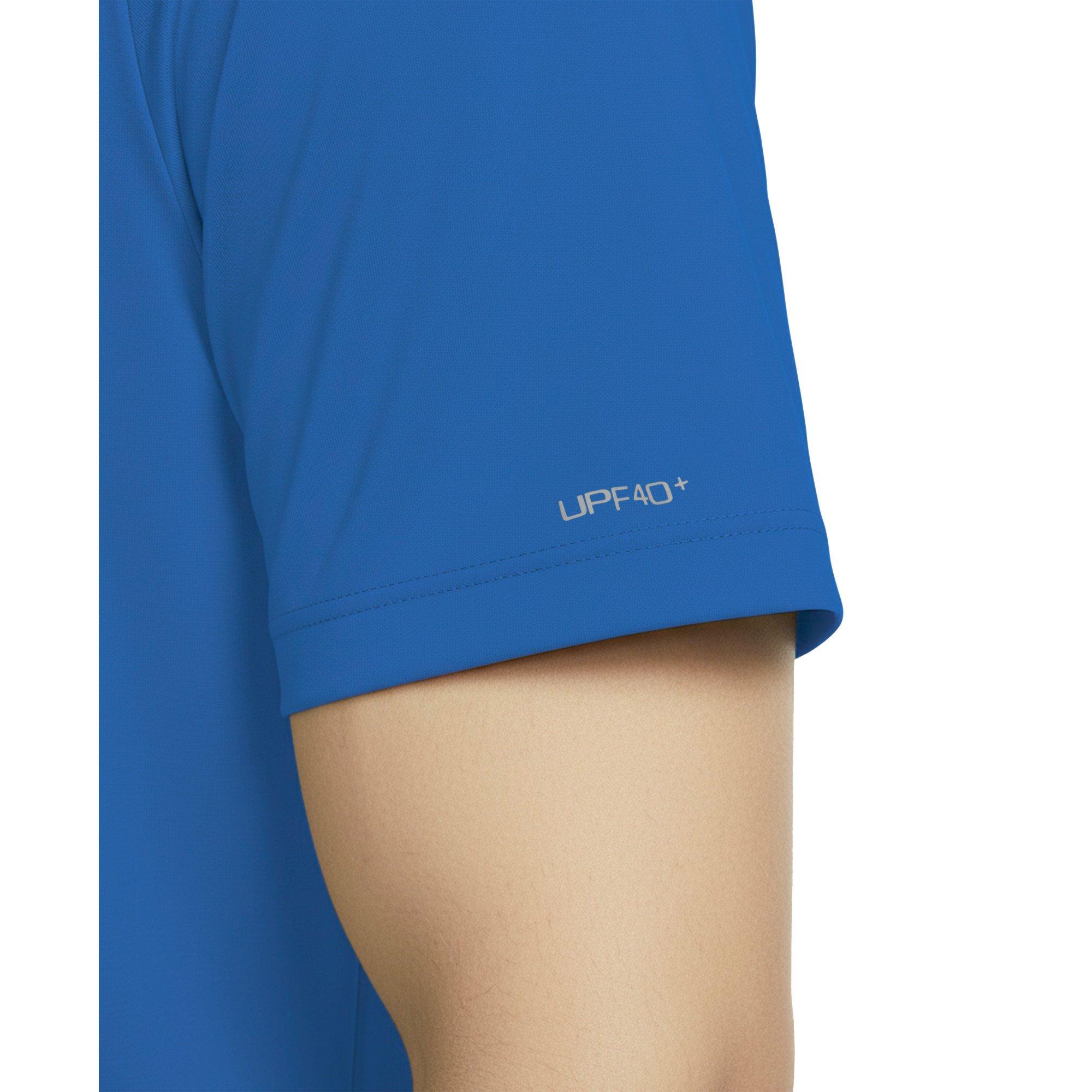 Nike Men's Swim Hydroguard Essential Dri-FIT UV Short Sleeve Shirt - ROYAL Thumbnail View 4