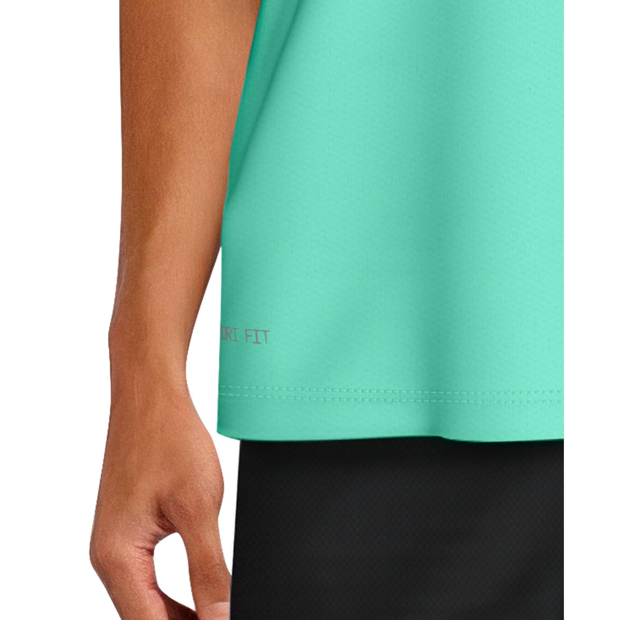 Nike Men's Swim Hydroguard Essential Dri-FIT UV Short Sleeve Shirt - TURQUOISE Thumbnail View 5