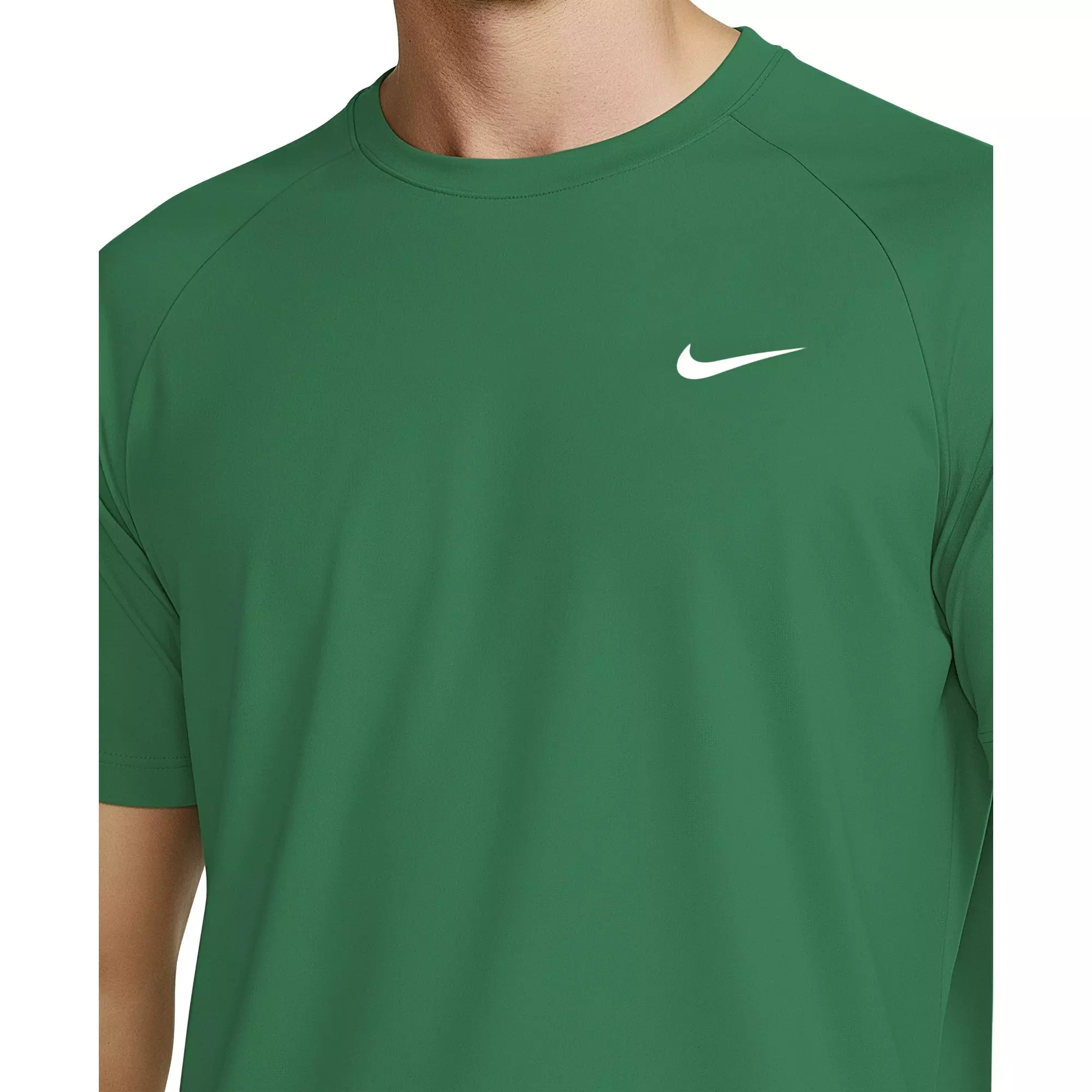 Nike Men's Swim Hydroguard Essential Dri-FIT UV Short Sleeve Shirt - GREEN