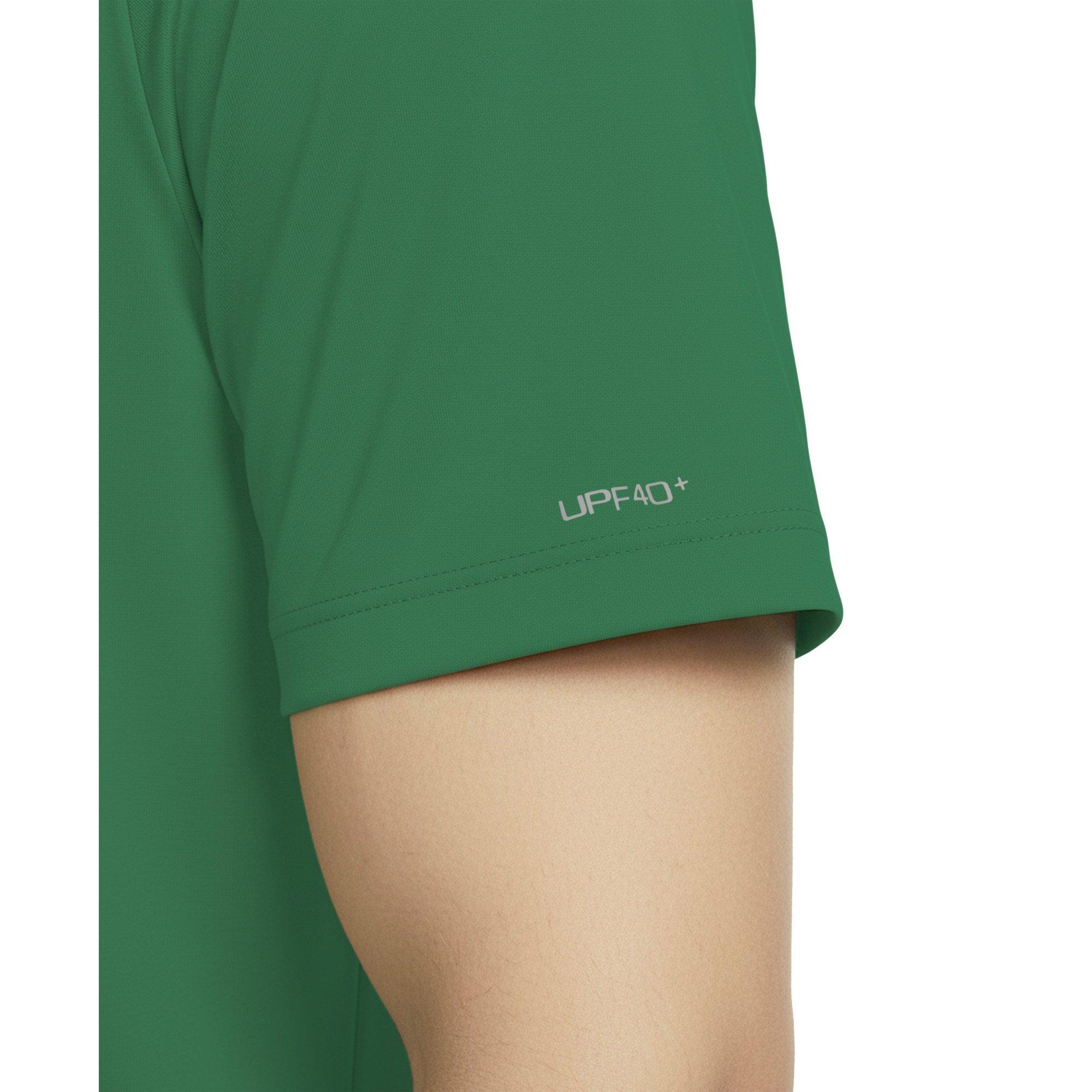 Nike Men's Swim Hydroguard Essential Dri-FIT UV Short Sleeve Shirt - GREEN Thumbnail View 4