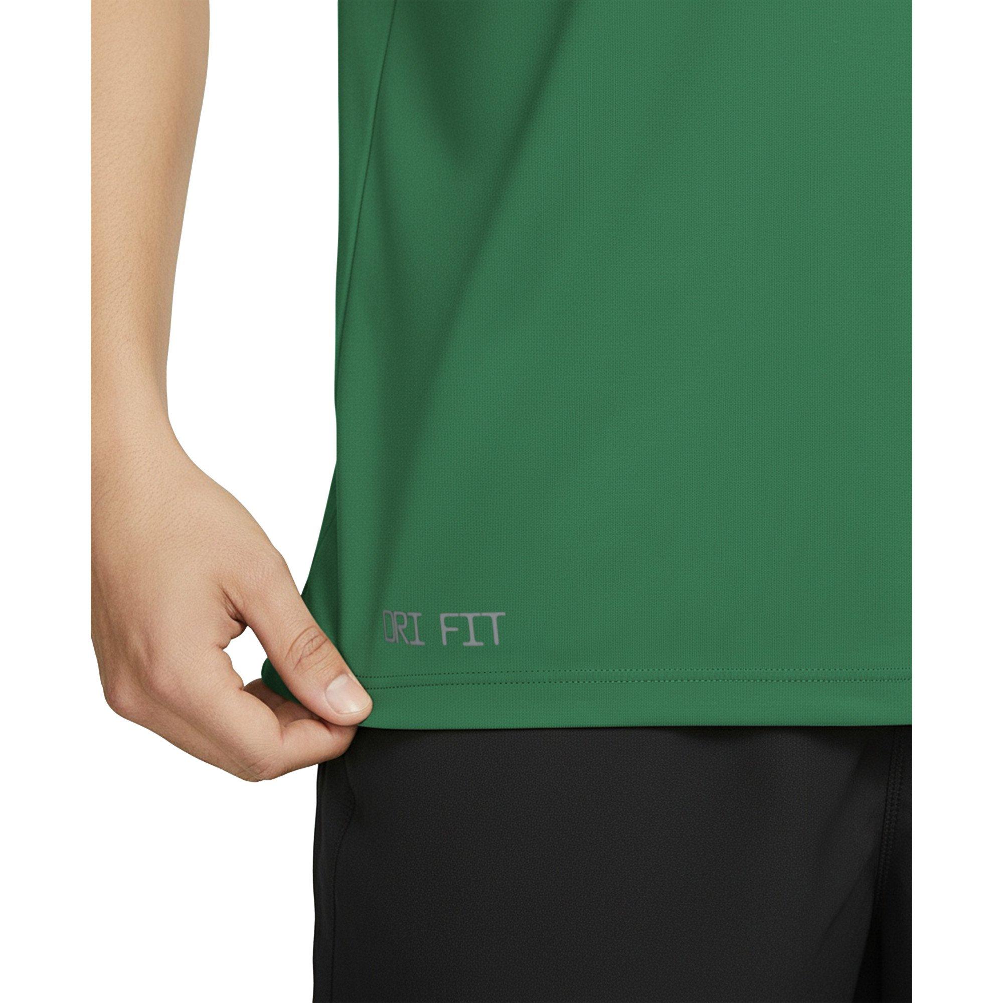 Nike Men's Swim Hydroguard Essential Dri-FIT UV Short Sleeve Shirt - GREEN Thumbnail View 5