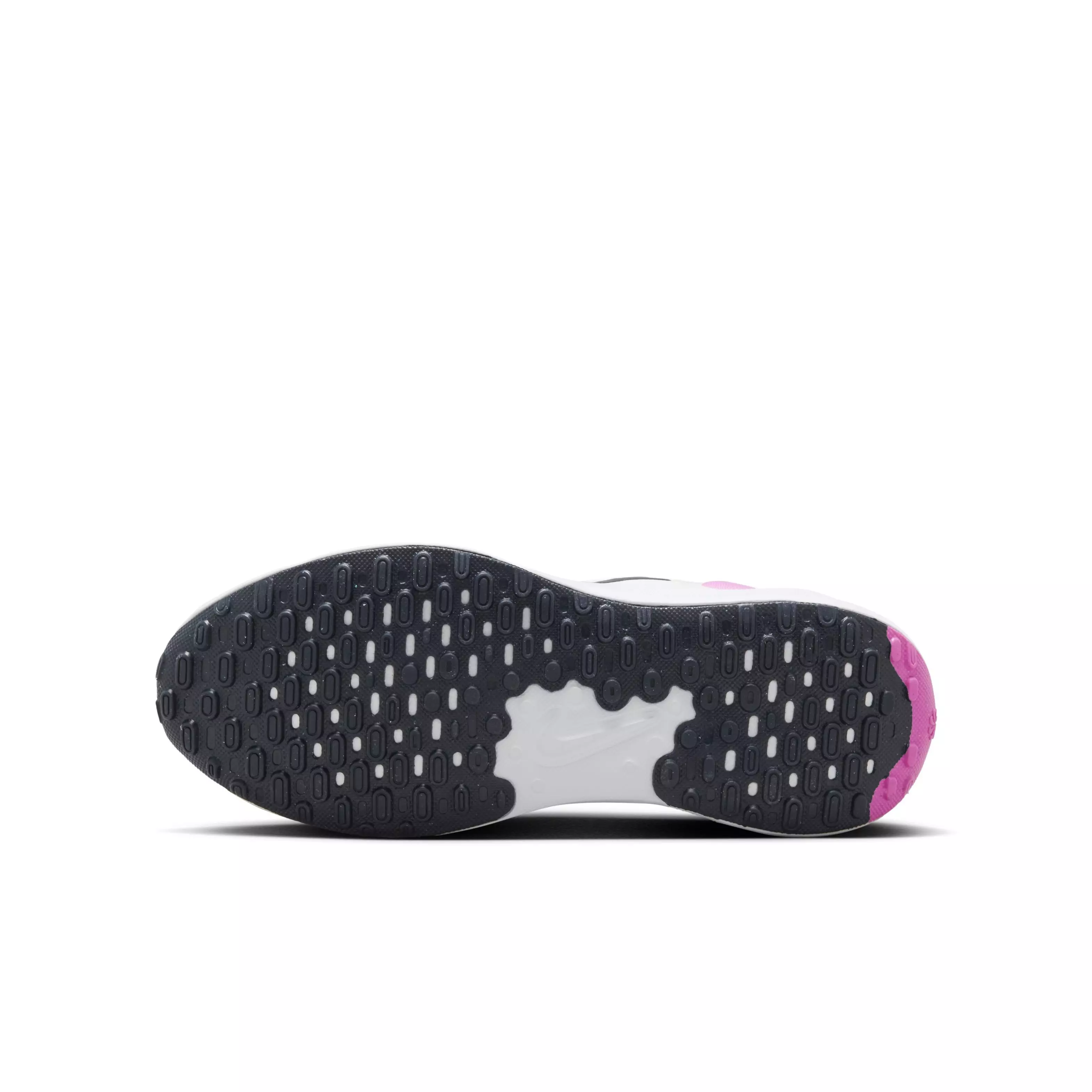 Nike Revolution 7 "White/Playful Pink/Midnight Navy" Grade School Kids' Running Shoe - WHITE/PINK/NAVY