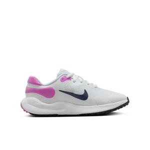 Nike Revolution 7 "White/Playful Pink/Midnight Navy" Grade School Kids' Running Shoe