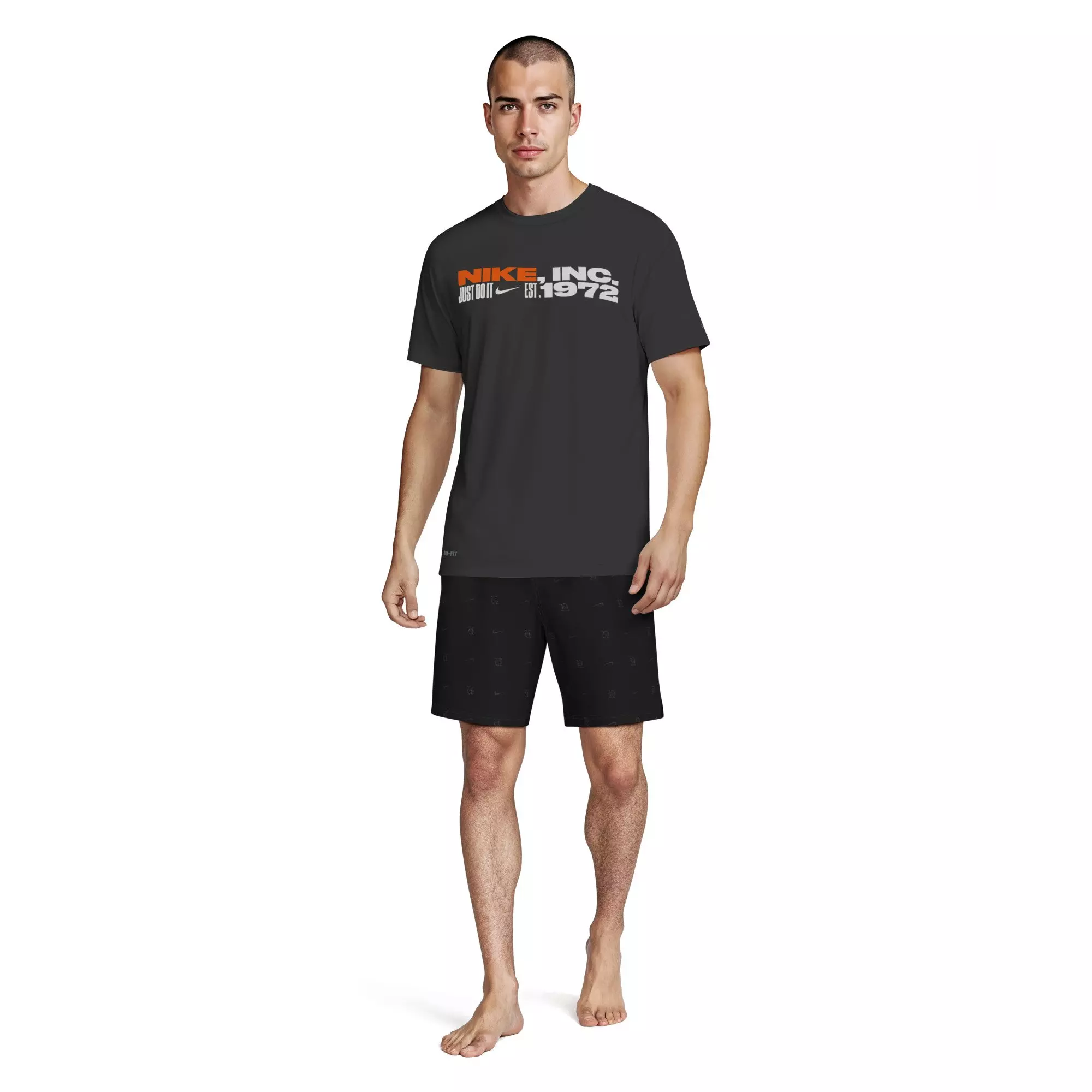 Nike Men's Swim Hydroguard Dri-FIT UV Short-Sleeve Top - BLACK