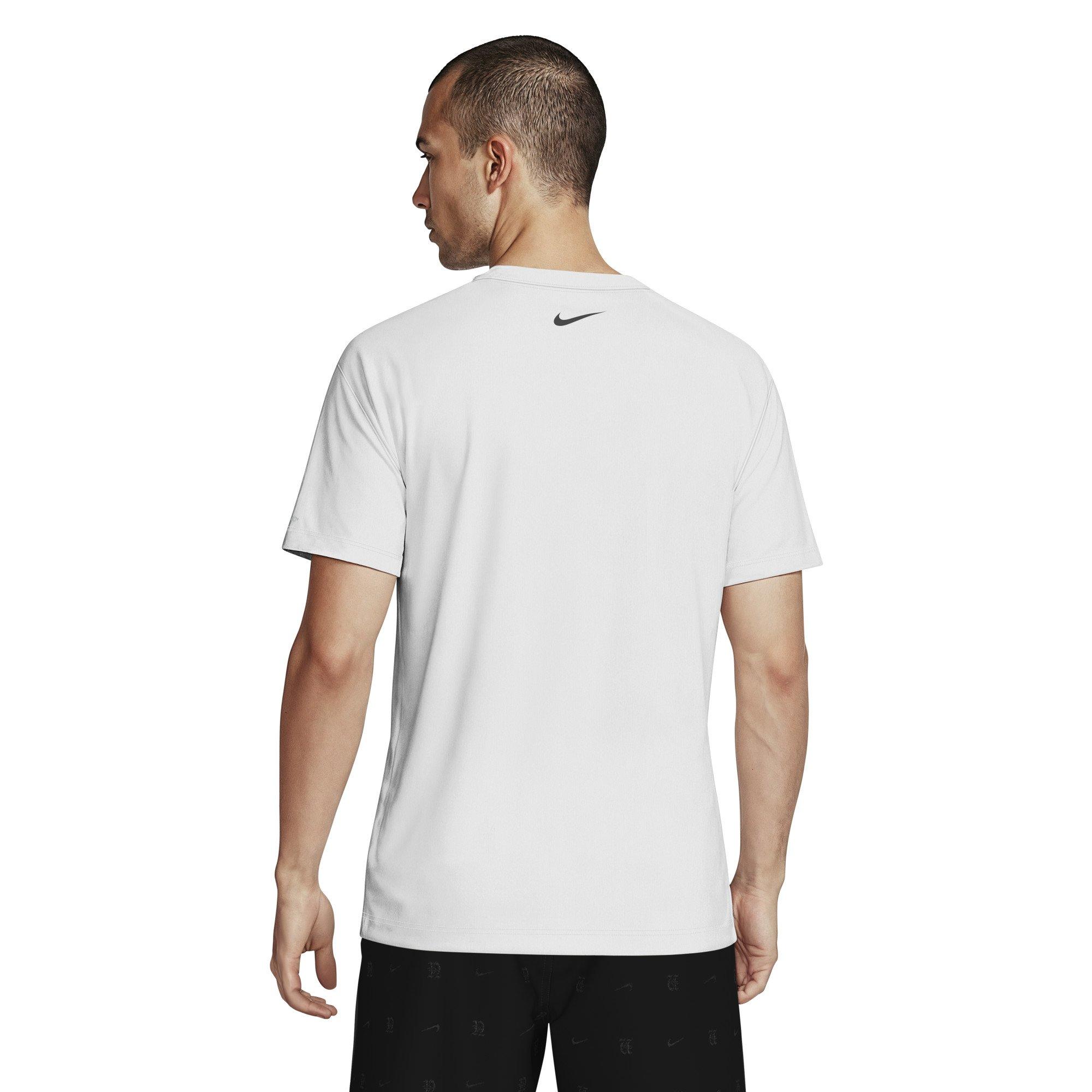 Nike Men's Swim Hydroguard Dri-FIT UV Short-Sleeve Top - WHITE Thumbnail View 2