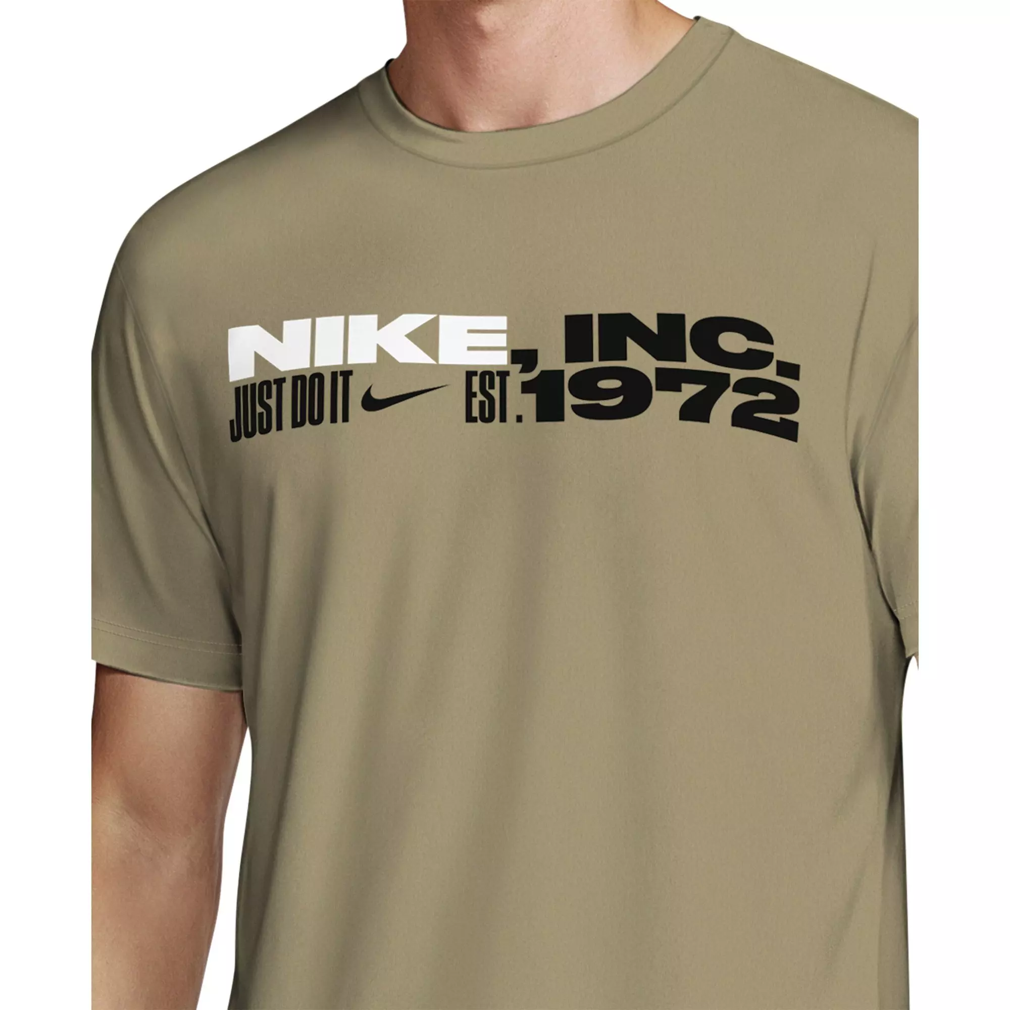 Nike Men's Swim Hydroguard Dri-FIT UV Short-Sleeve Top - BEIGE