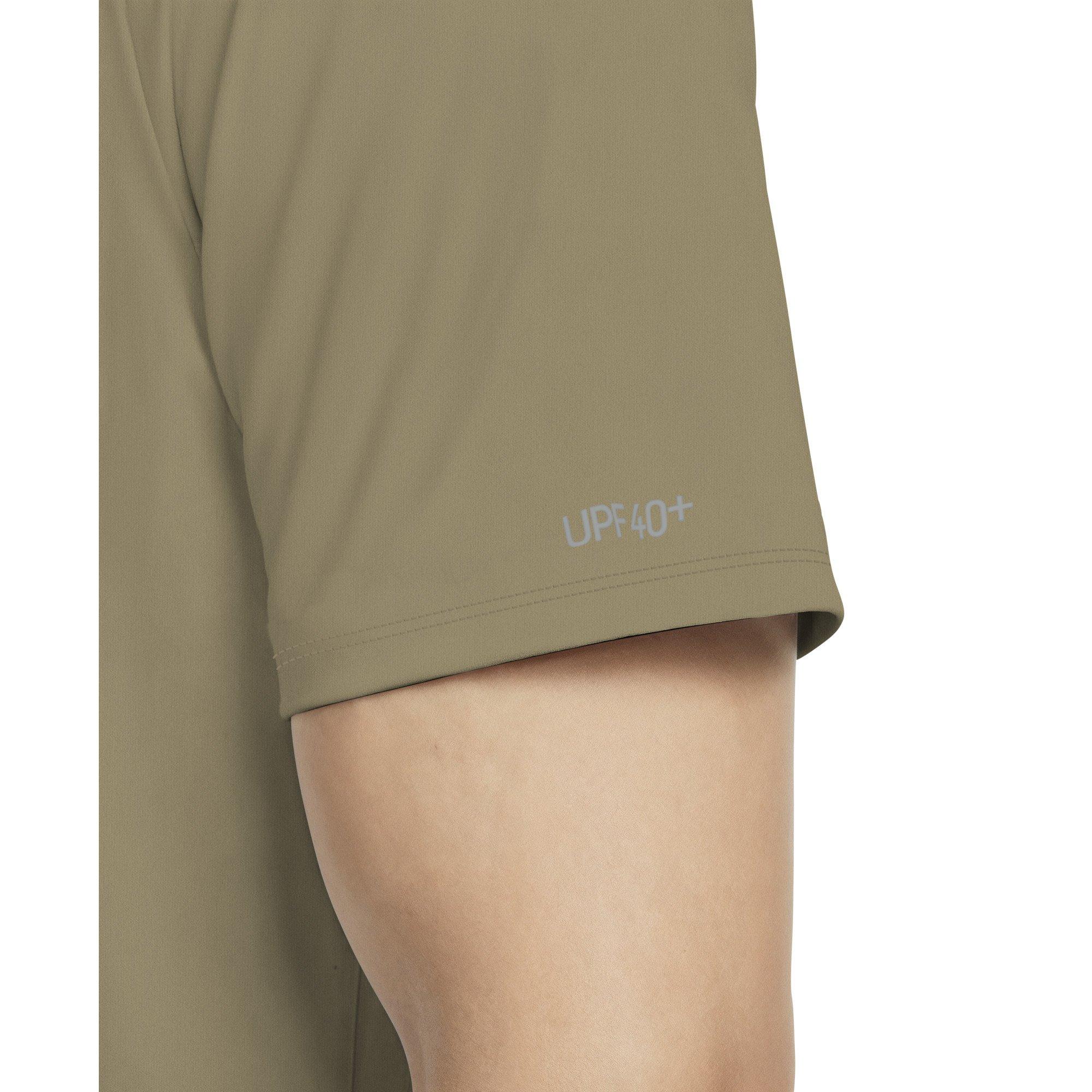 Nike Men's Swim Hydroguard Dri-FIT UV Short-Sleeve Top - BEIGE Thumbnail View 4