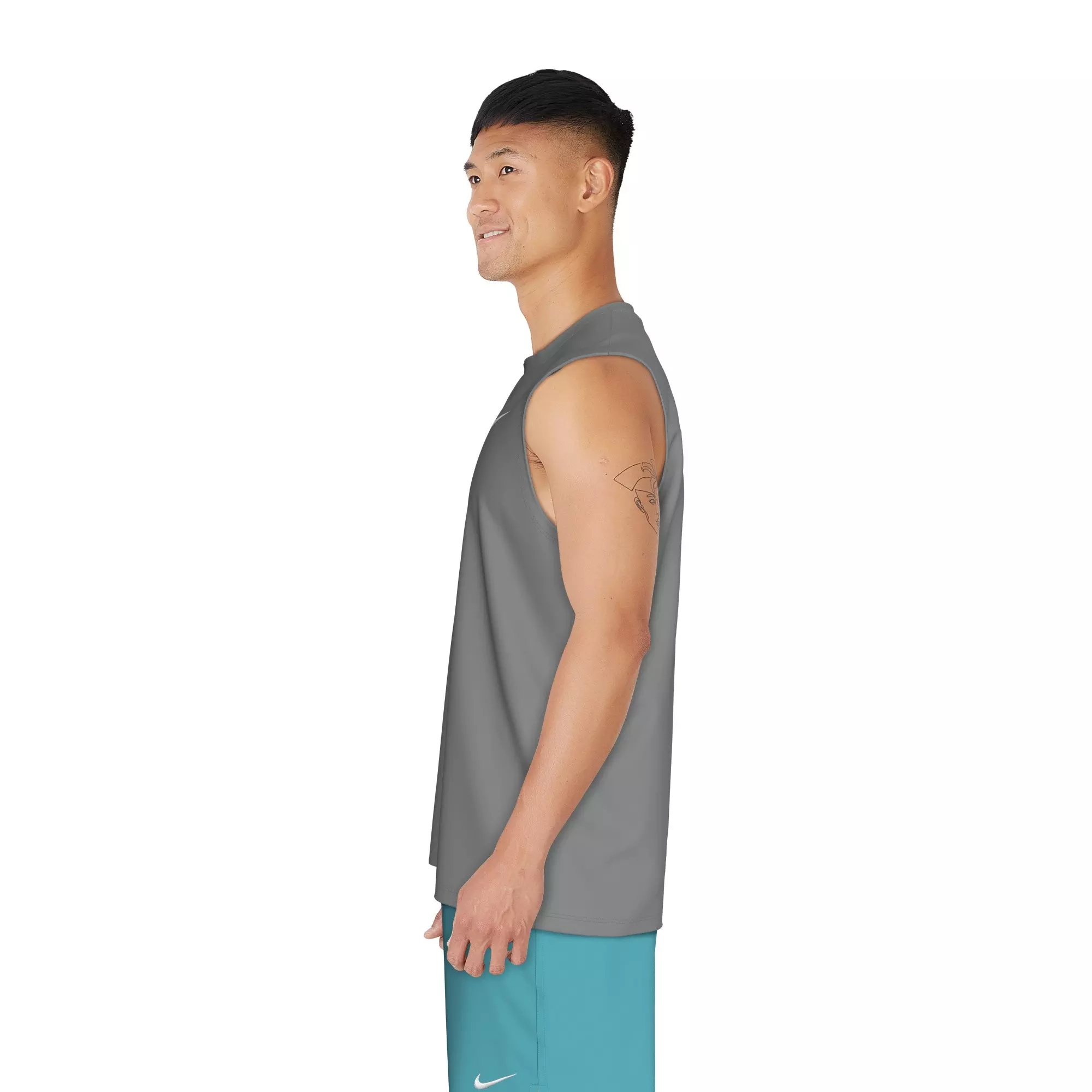 Nike Men's Swim Hydroguard Essential UV Dri-FIT Sleeveless Top - GREY