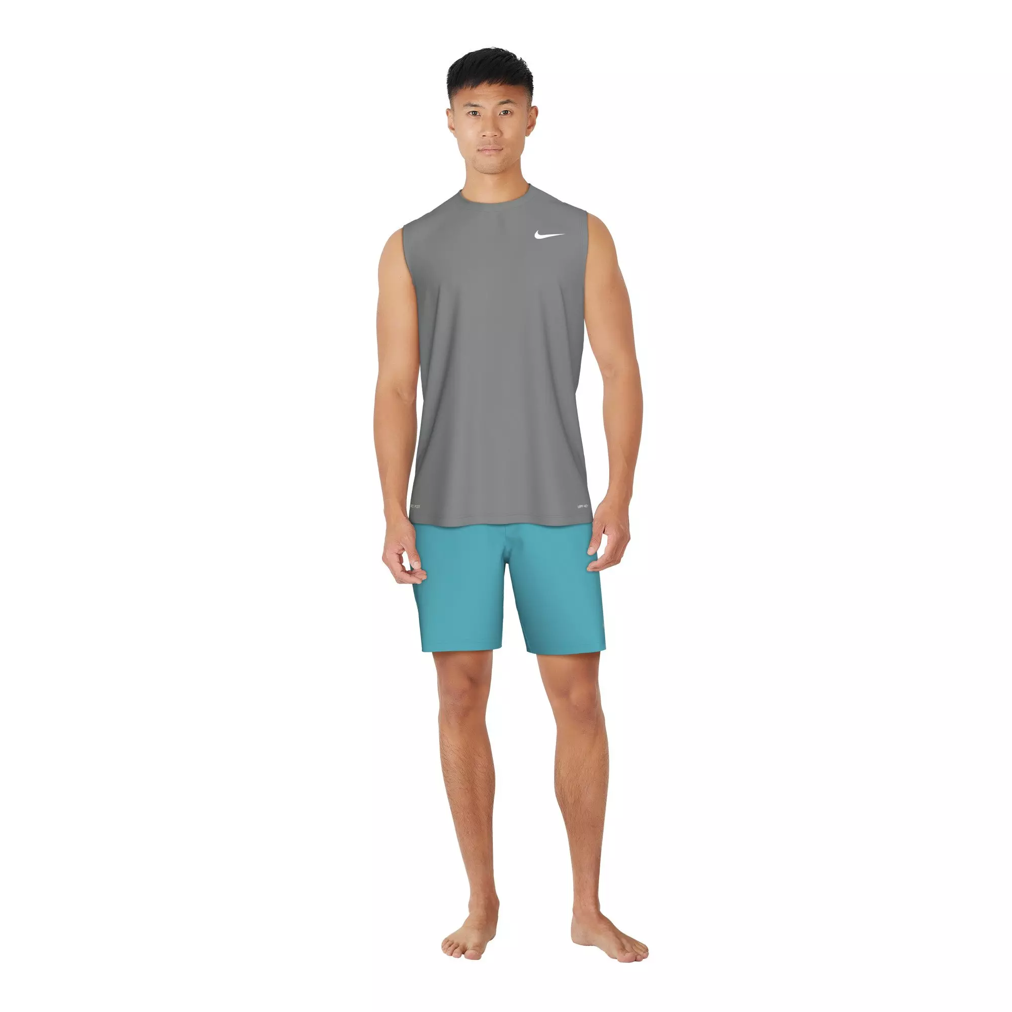 Nike Men's Swim Hydroguard Essential UV Dri-FIT Sleeveless Top - GREY