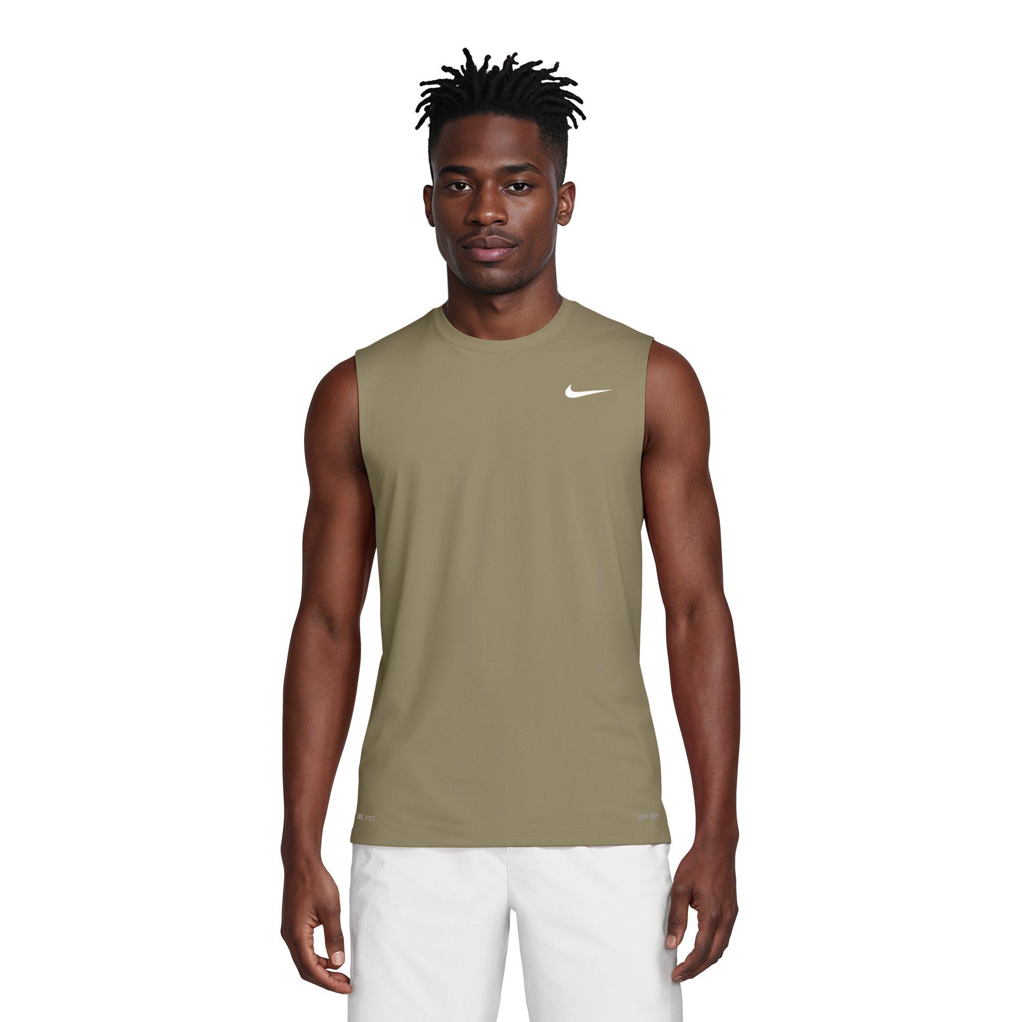 Nike Men's Swim Hydroguard Essential UV Dri-FIT Sleeveless Top - BEIGE Thumbnail View 1