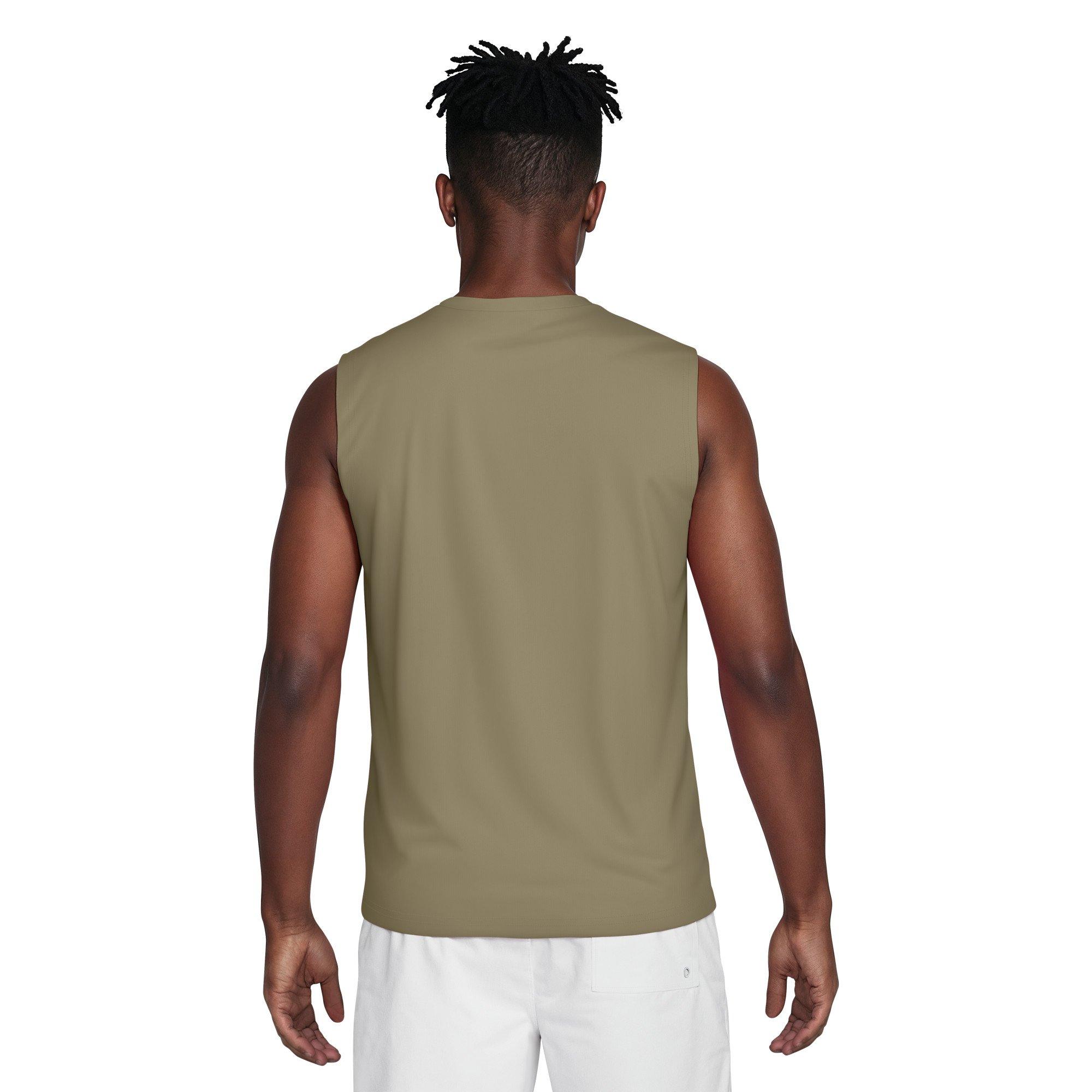 Nike Men's Swim Hydroguard Essential UV Dri-FIT Sleeveless Top - BEIGE Thumbnail View 2