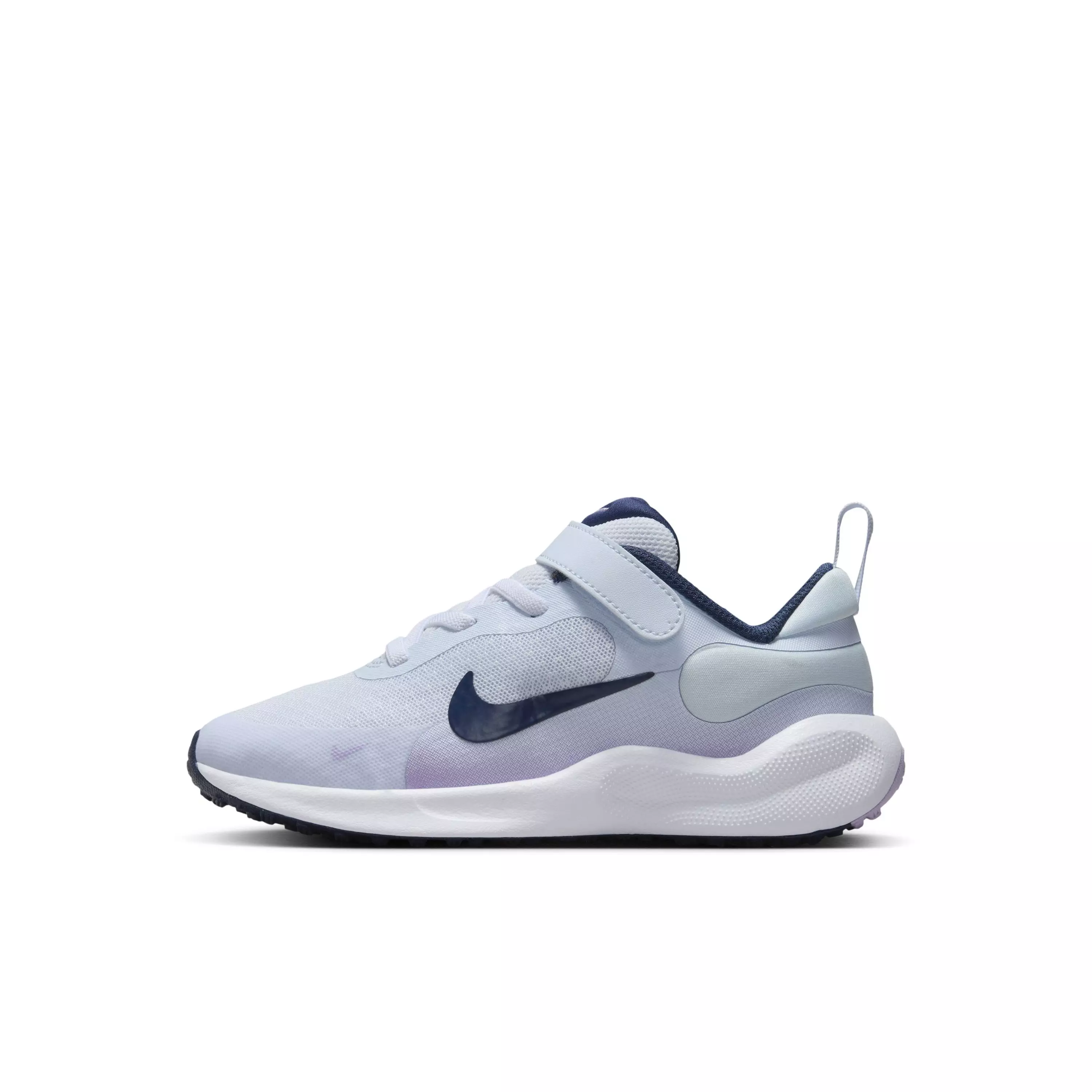 Nike Revolution 7 "Football Grey/Lilac Bloom/Lilac/Midnight Navy" Preschool Boys' Running Shoe - GREY/LILAC/LILAC/NAVY