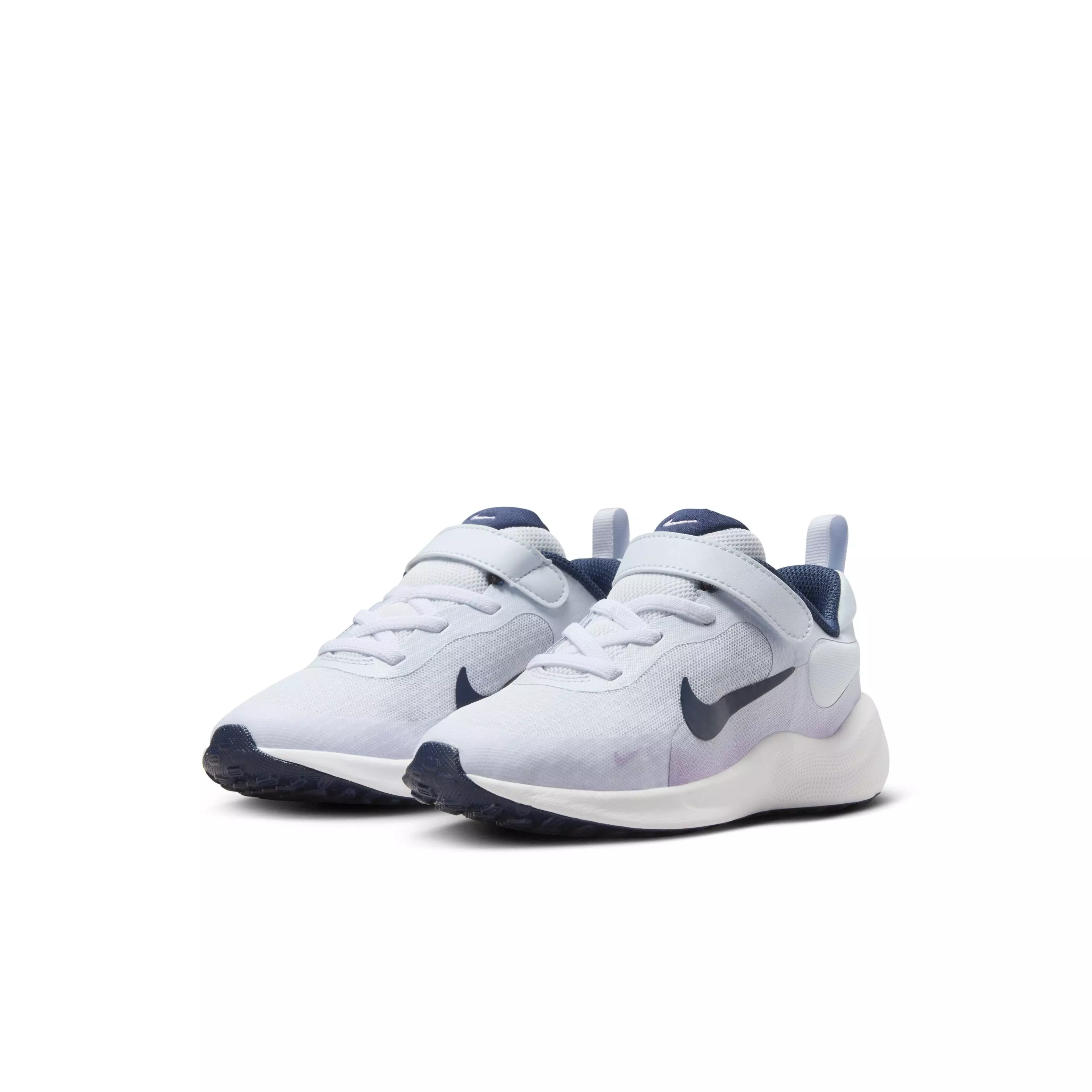 Nike Revolution 7 "Football Grey/Lilac Bloom/Lilac/Midnight Navy" Preschool Boys' Running Shoe - GREY/LILAC/LILAC/NAVY