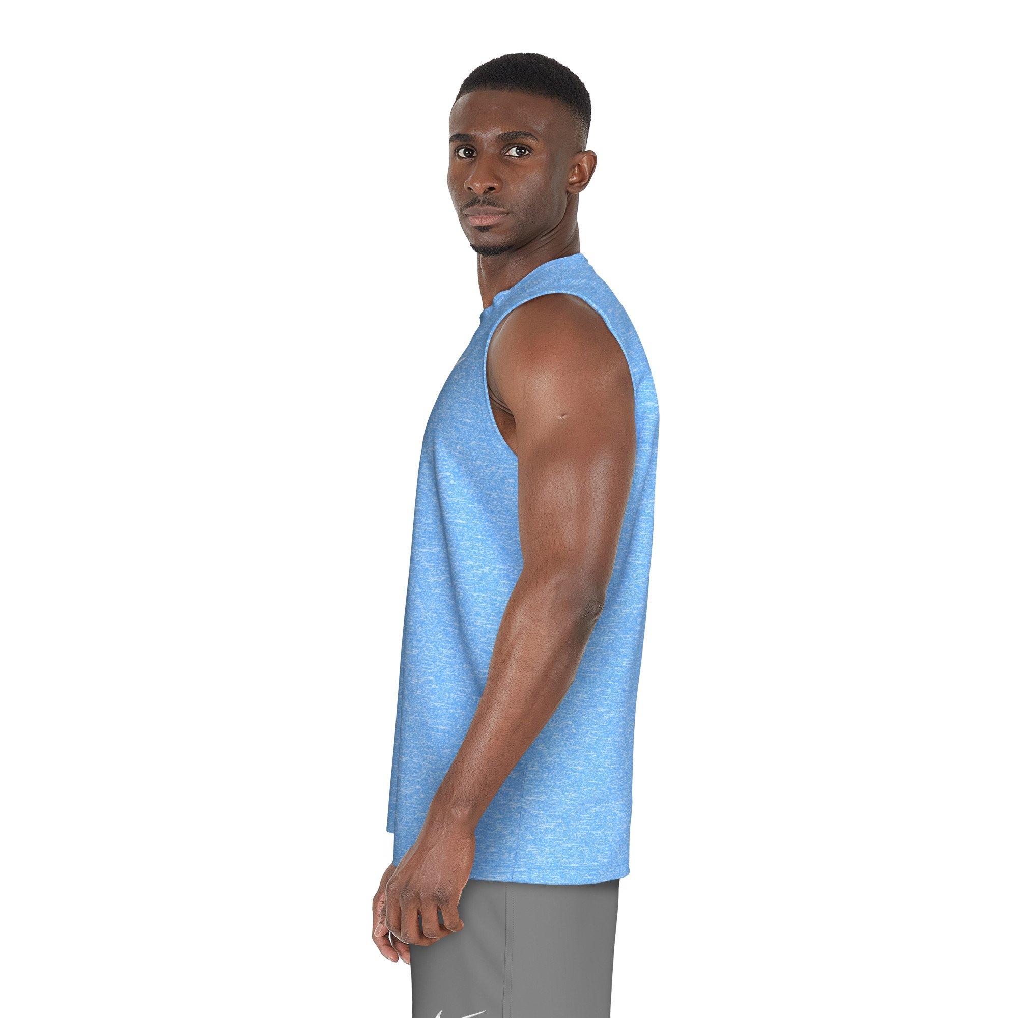 Nike Men's Swim Sleeveless Heather Hydroguard - BLUE Thumbnail View 3