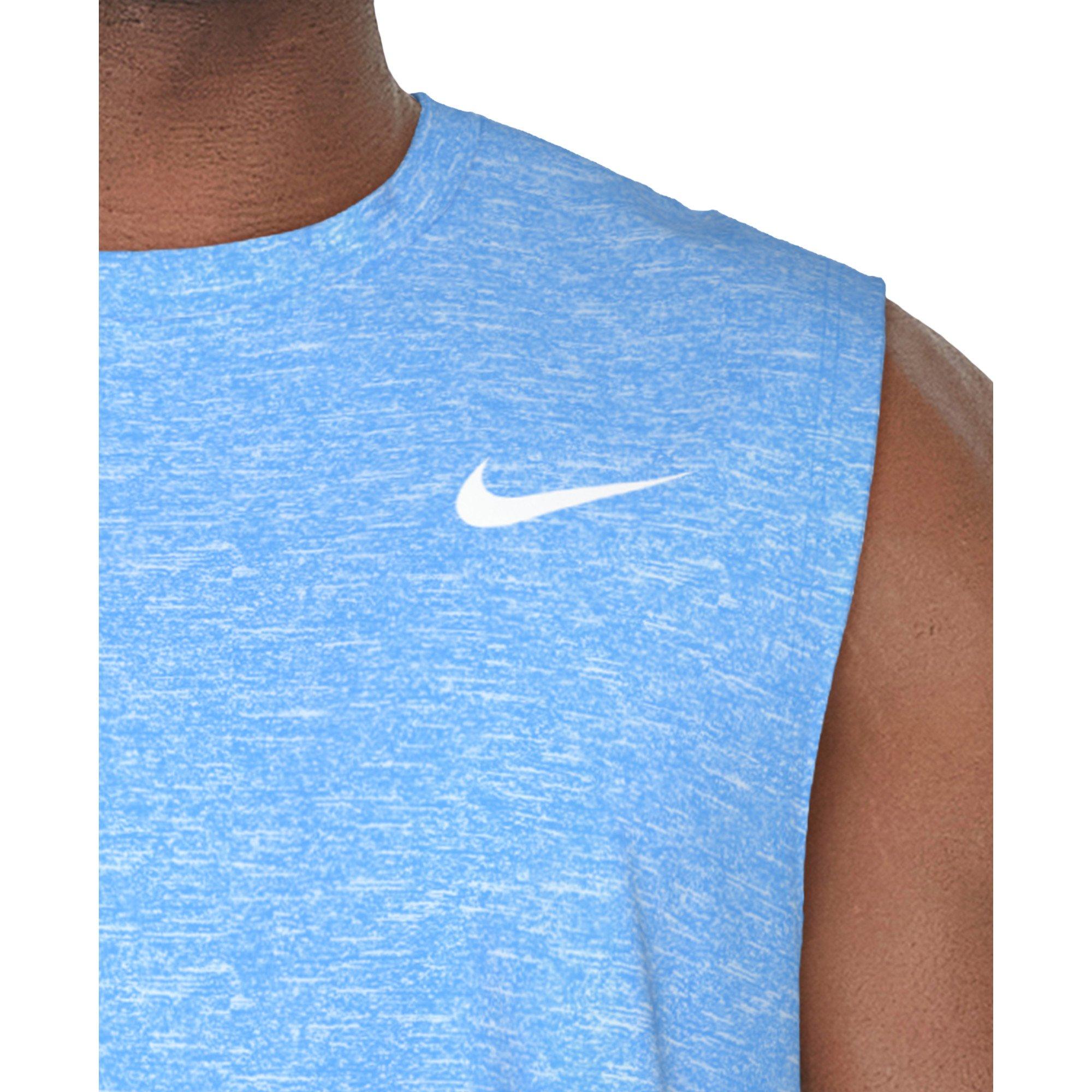 Nike Men's Swim Sleeveless Heather Hydroguard - BLUE Thumbnail View 4