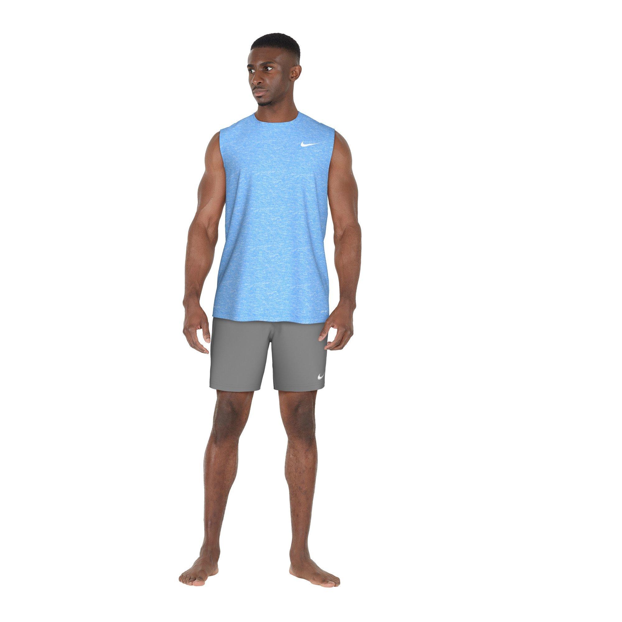 Nike Men's Swim Sleeveless Heather Hydroguard - BLUE Thumbnail View 6