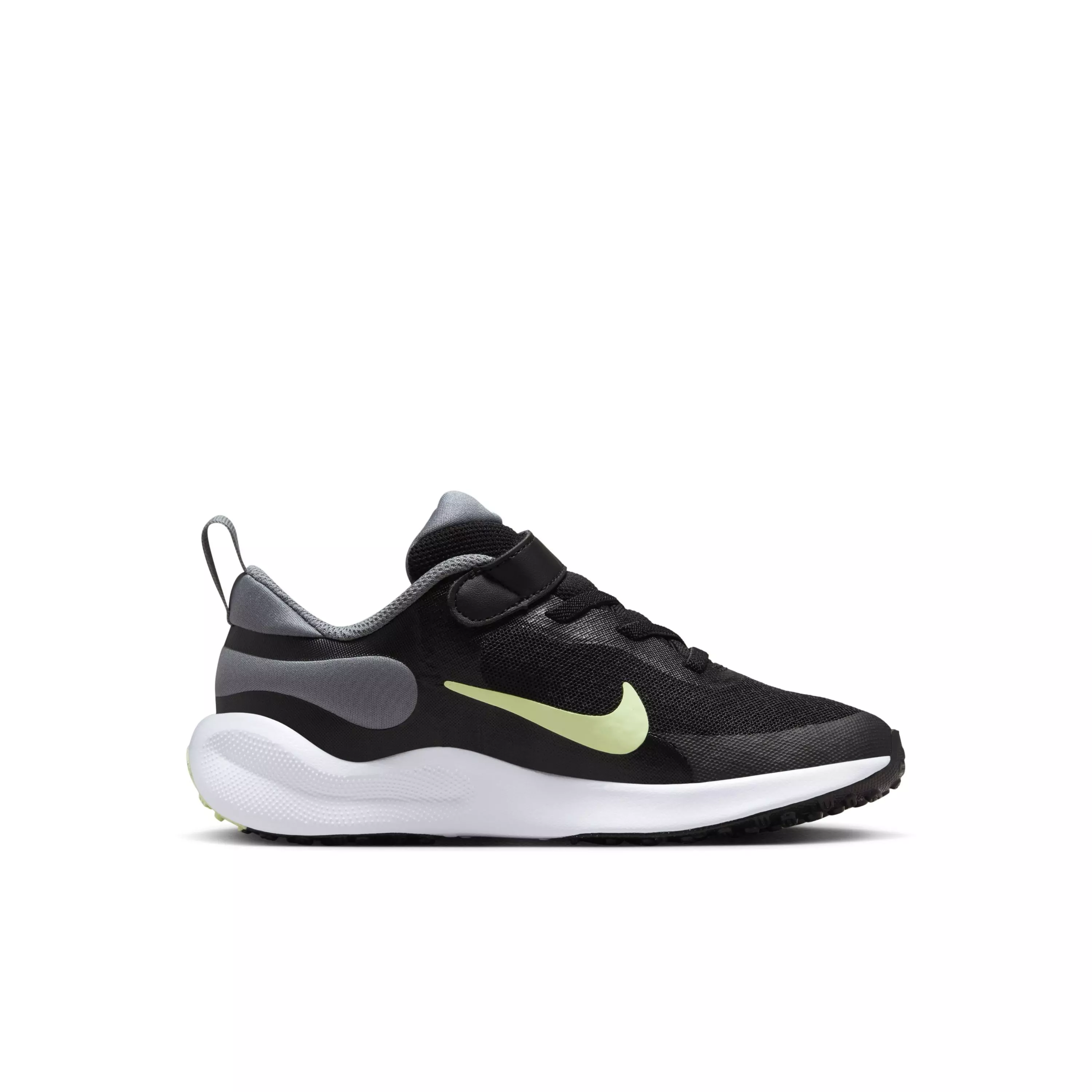 Nike Revolution 7 "Black/Smoke Grey/White/Barely Volt" Preschool Boys' Running Shoe - BLACK/GREY/WHITE/VOLT
