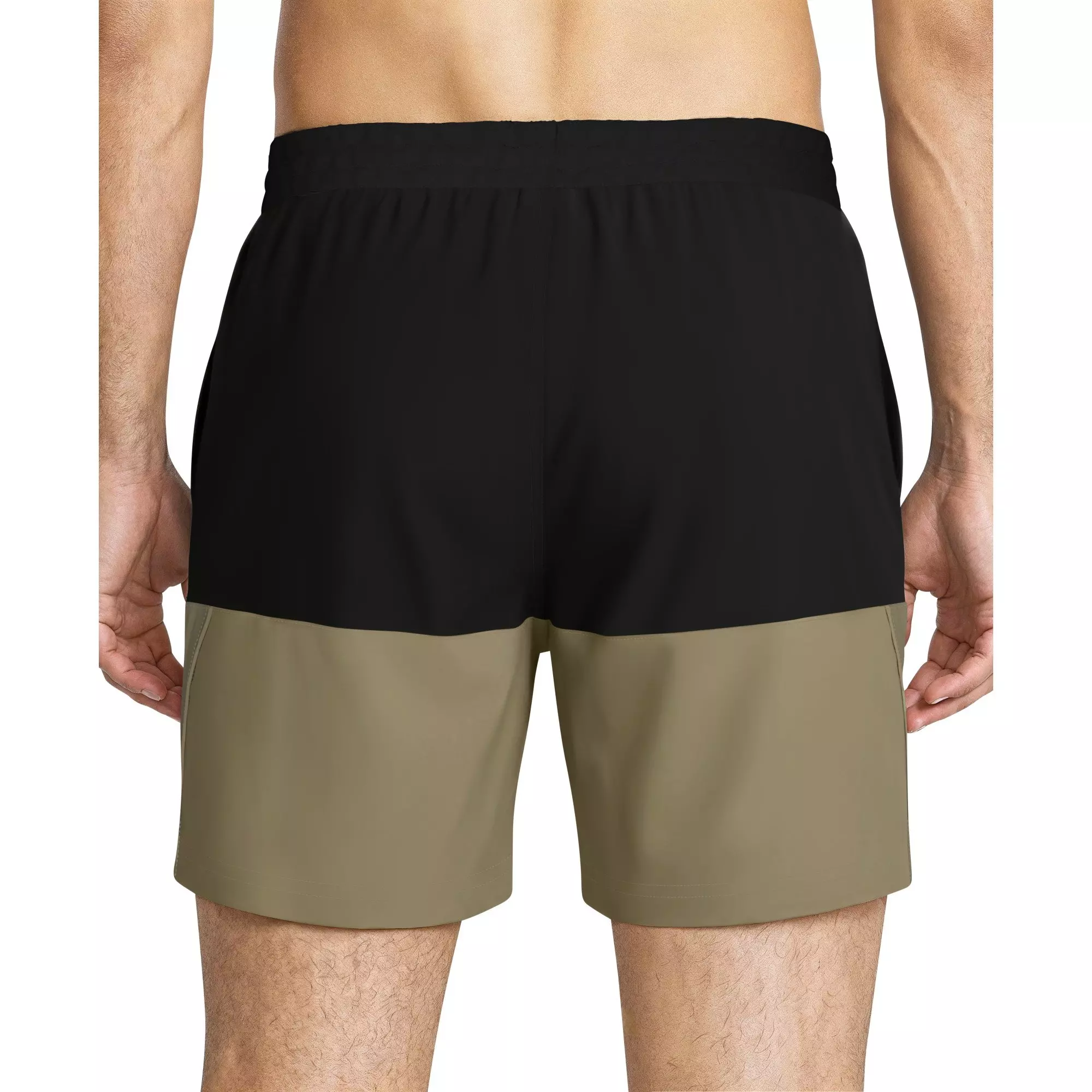 Nike Men's Swim Split 5" Brief-Lined Volley Swim Shorts - BLACK/BEIGE