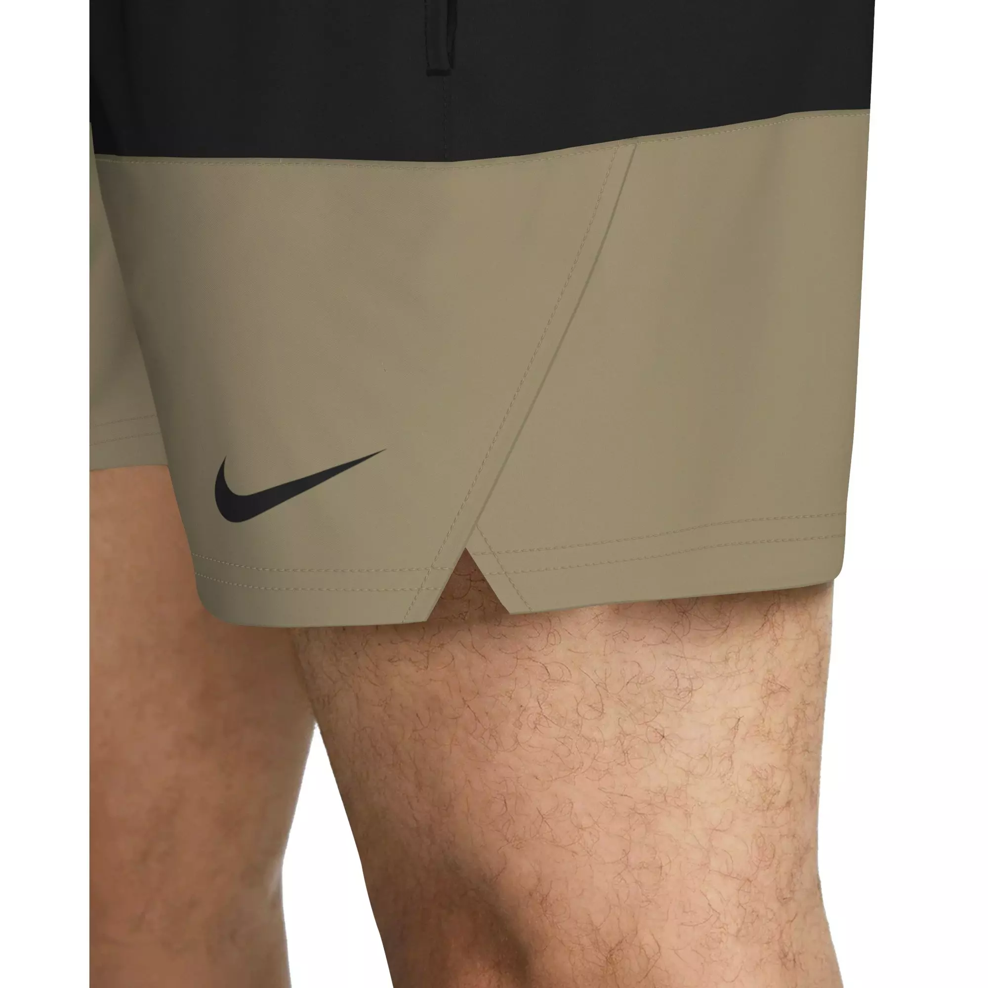Nike Men's Swim Split 5" Brief-Lined Volley Swim Shorts - BLACK/BEIGE