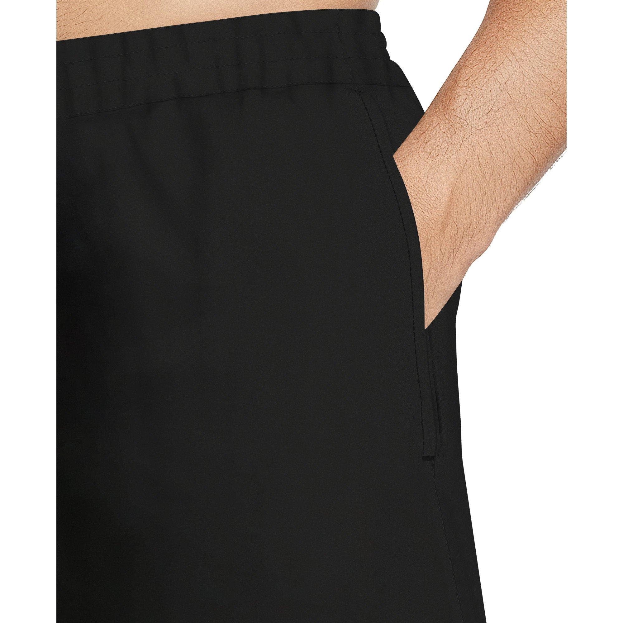 Nike Men's Swim Split 5" Brief-Lined Volley Swim Shorts - BLACK/BEIGE Thumbnail View 5