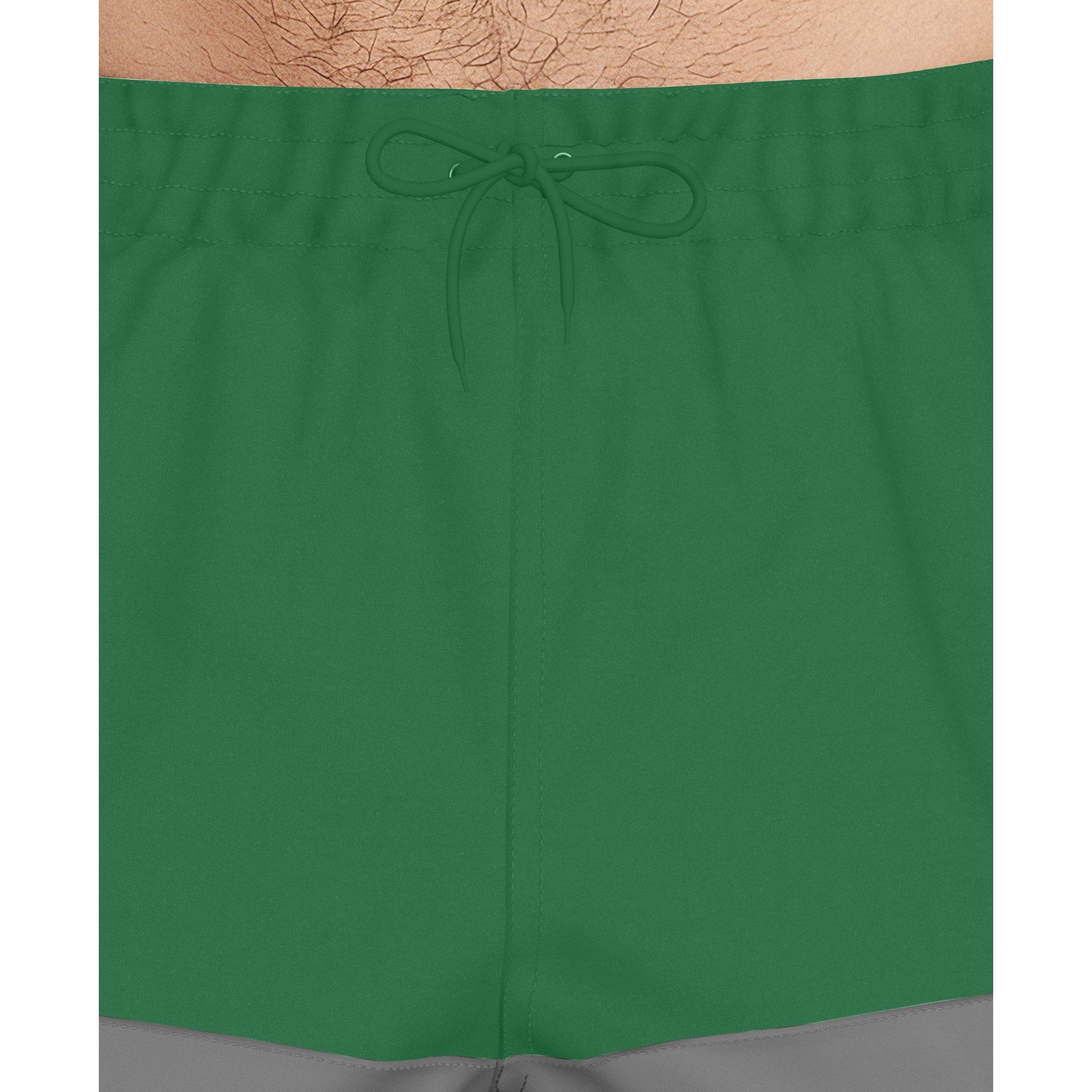 Nike Men's Swim Split 5" Brief-Lined Volley Swim Shorts - GREEN/GREY Thumbnail View 3