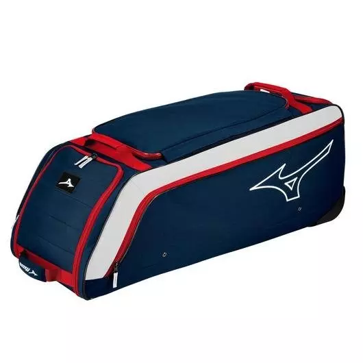 Mizuno Samurai Catcher's Wheel Bag - RED/WHITE/BLUE