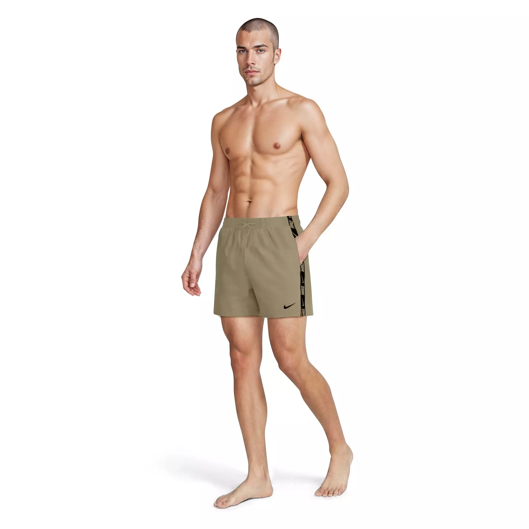 Nike Men's Swim Breaker 5" Brief-Lined Volley Swim Shorts - BEIGE