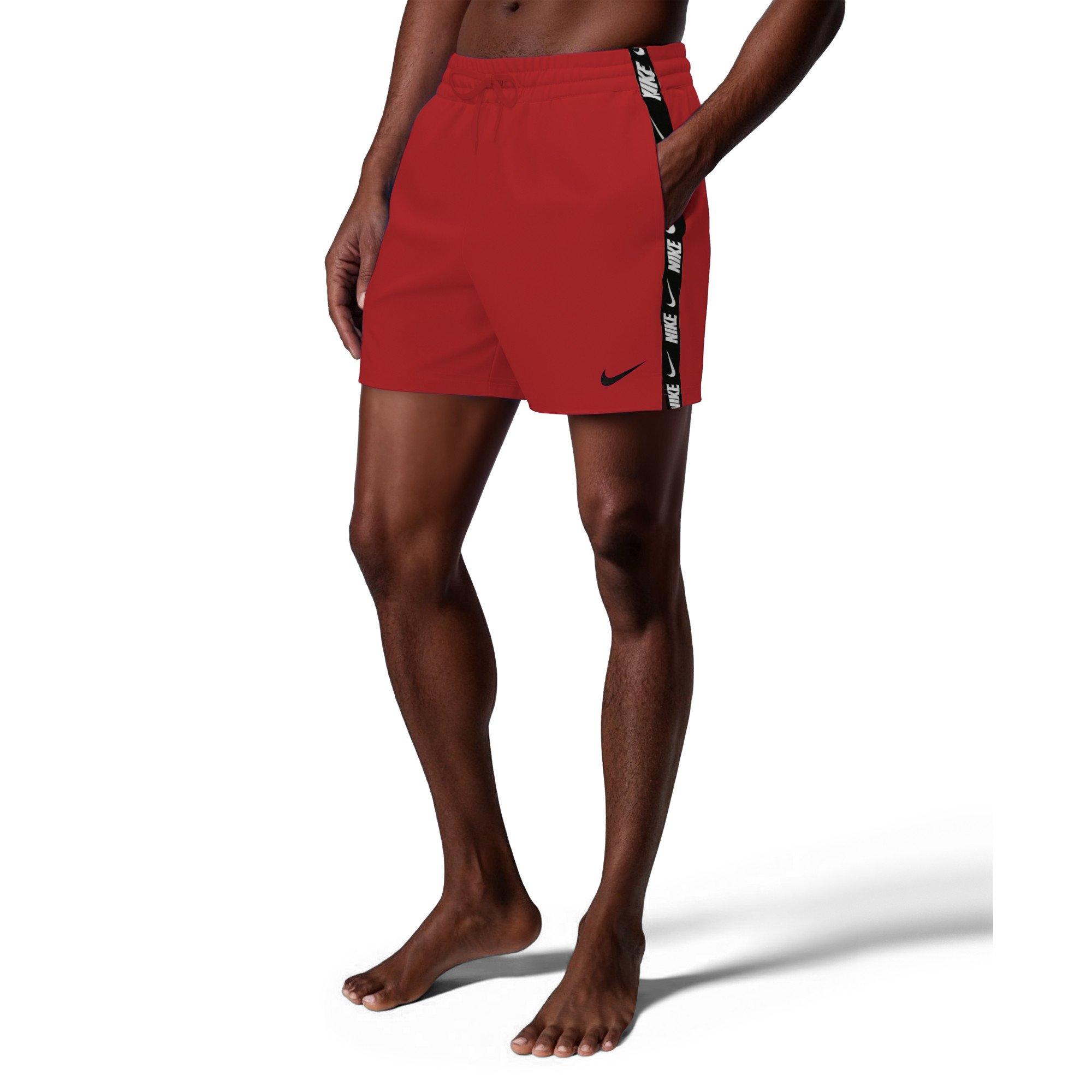 Nike Men's Swim Breaker 5" Brief-Lined Volley Swim Shorts - RED Thumbnail View 3