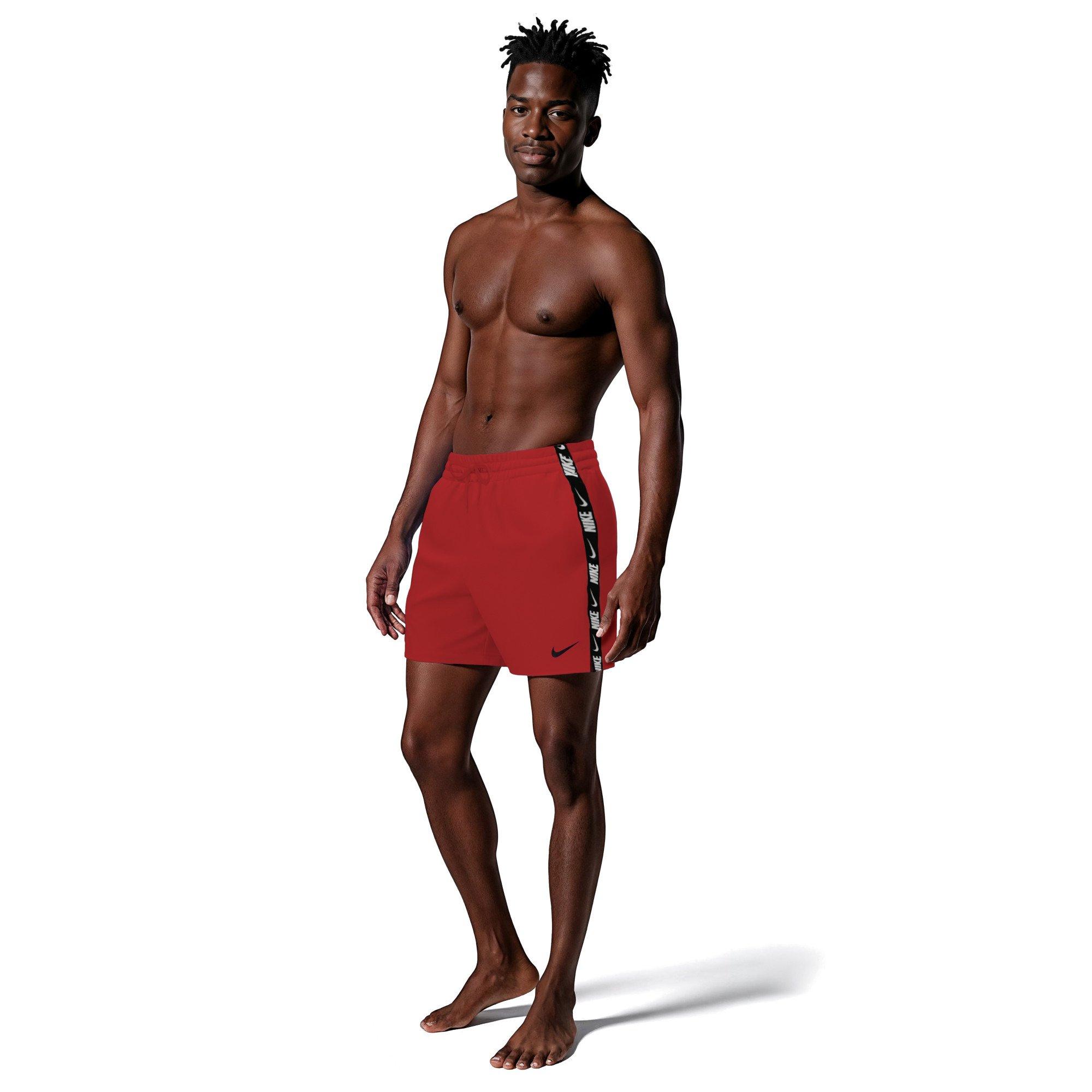 Nike Men's Swim Breaker 5" Brief-Lined Volley Swim Shorts - RED Thumbnail View 7