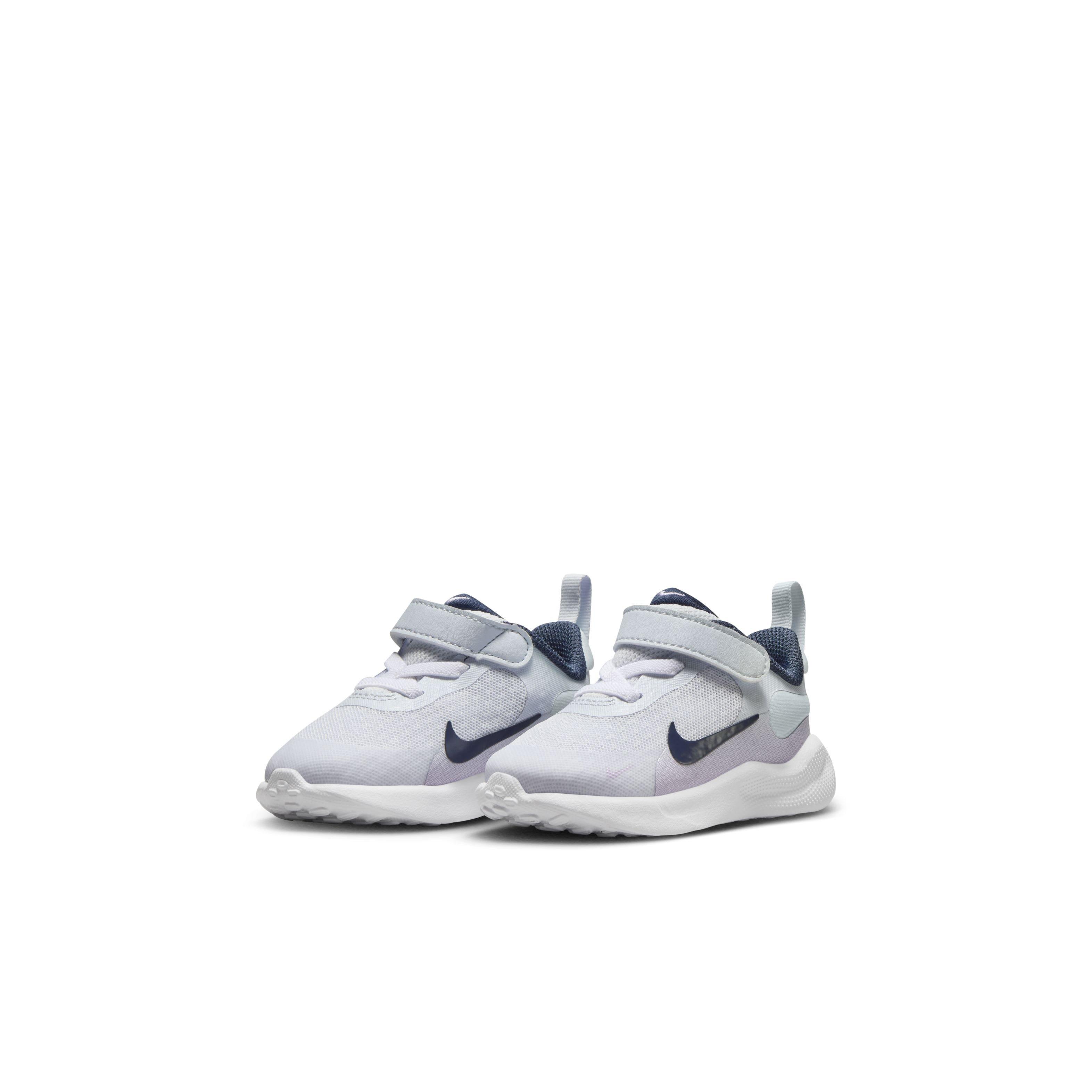 Nike Revolution 7 Infant Boys' "Football Grey/Lilac Bloom/Lilac/Midnight Navy" Running Shoe