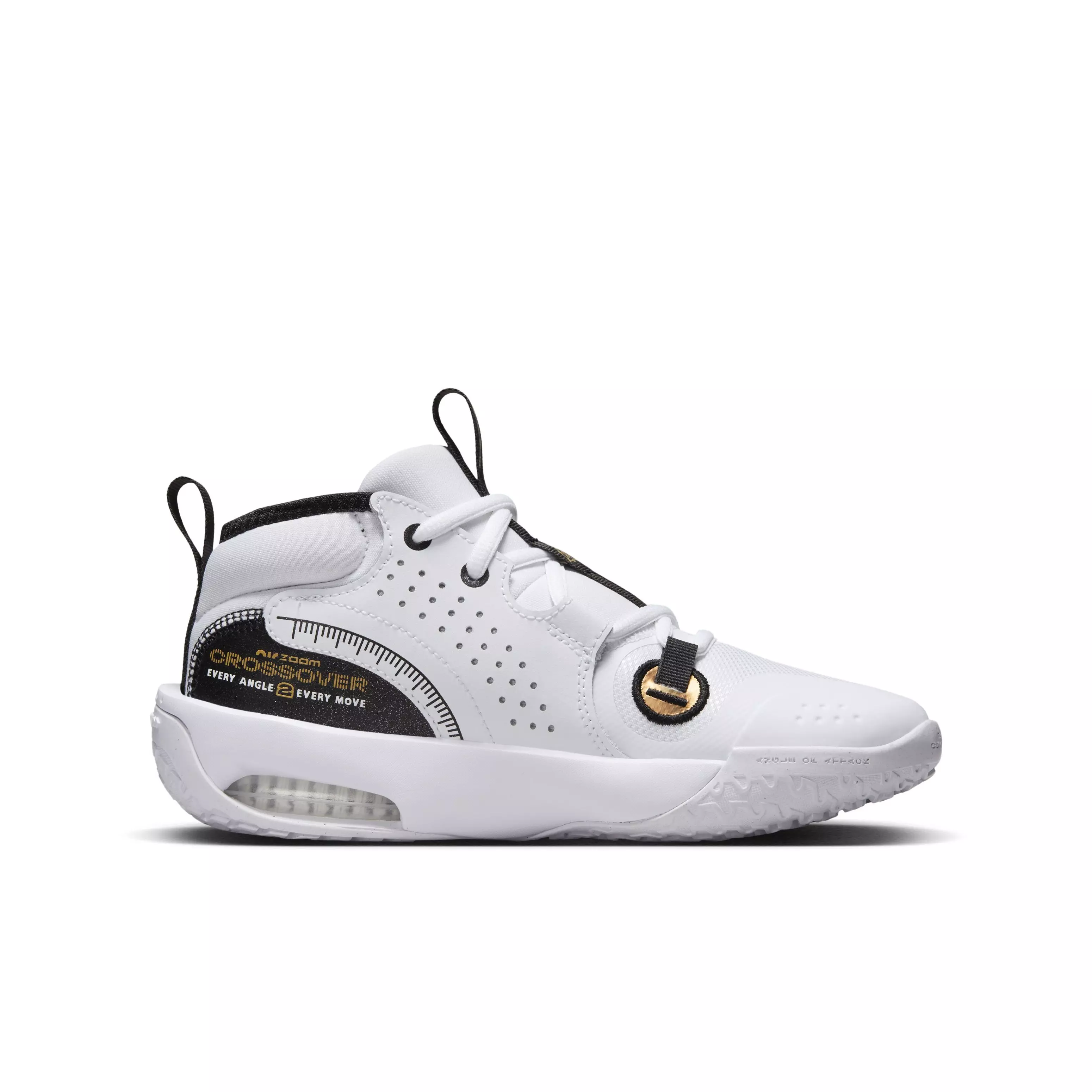Nike Air Zoom Crossover 2 "White/Black/Tint/Metallic Gold" Grade School Girls' Basketball Shoe - WHITE/BLACK/TINT/GOLD