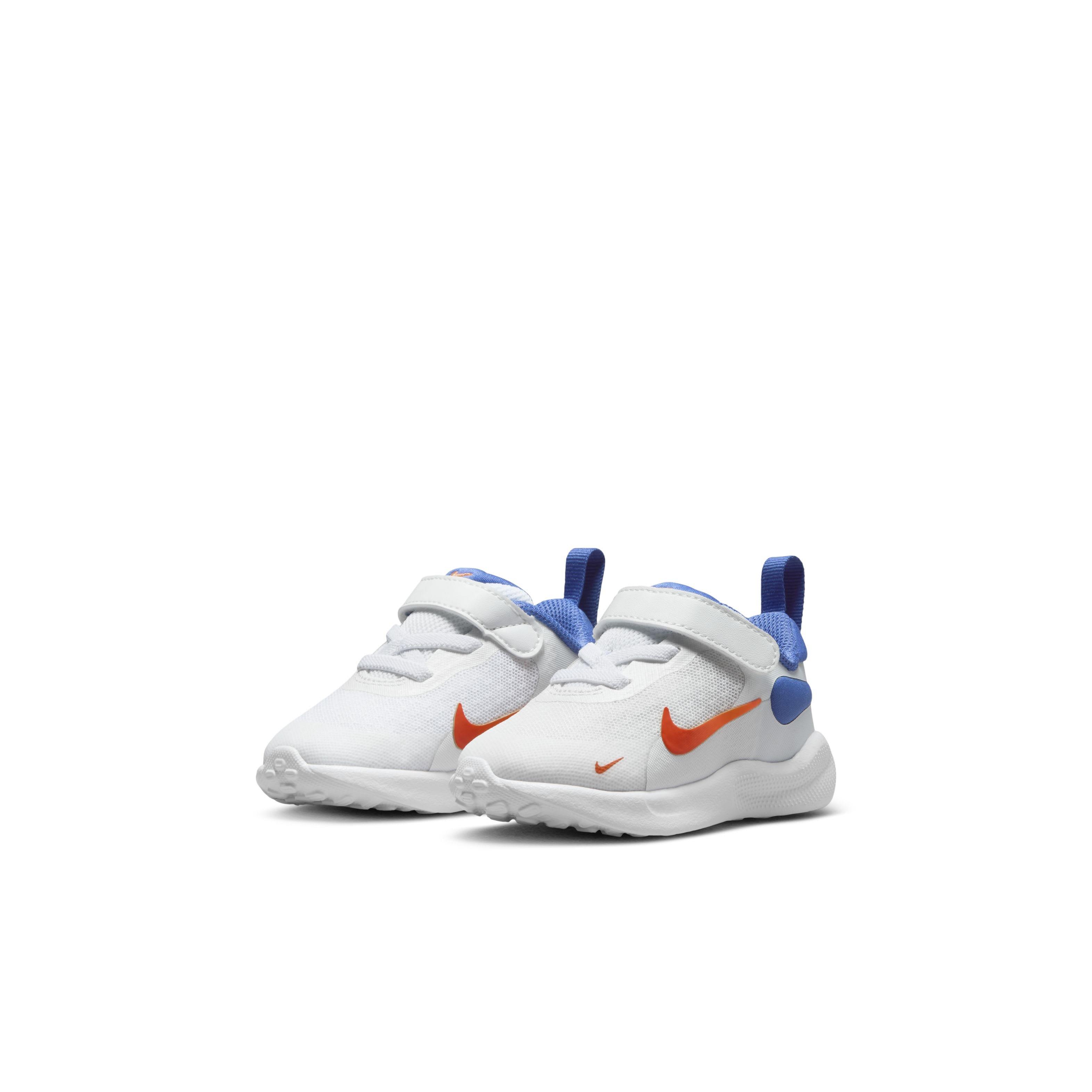 Nike Revolution 7 Infant Boys' "White/Astronomy Blue/Total Orange/Team Orange" Running Shoe