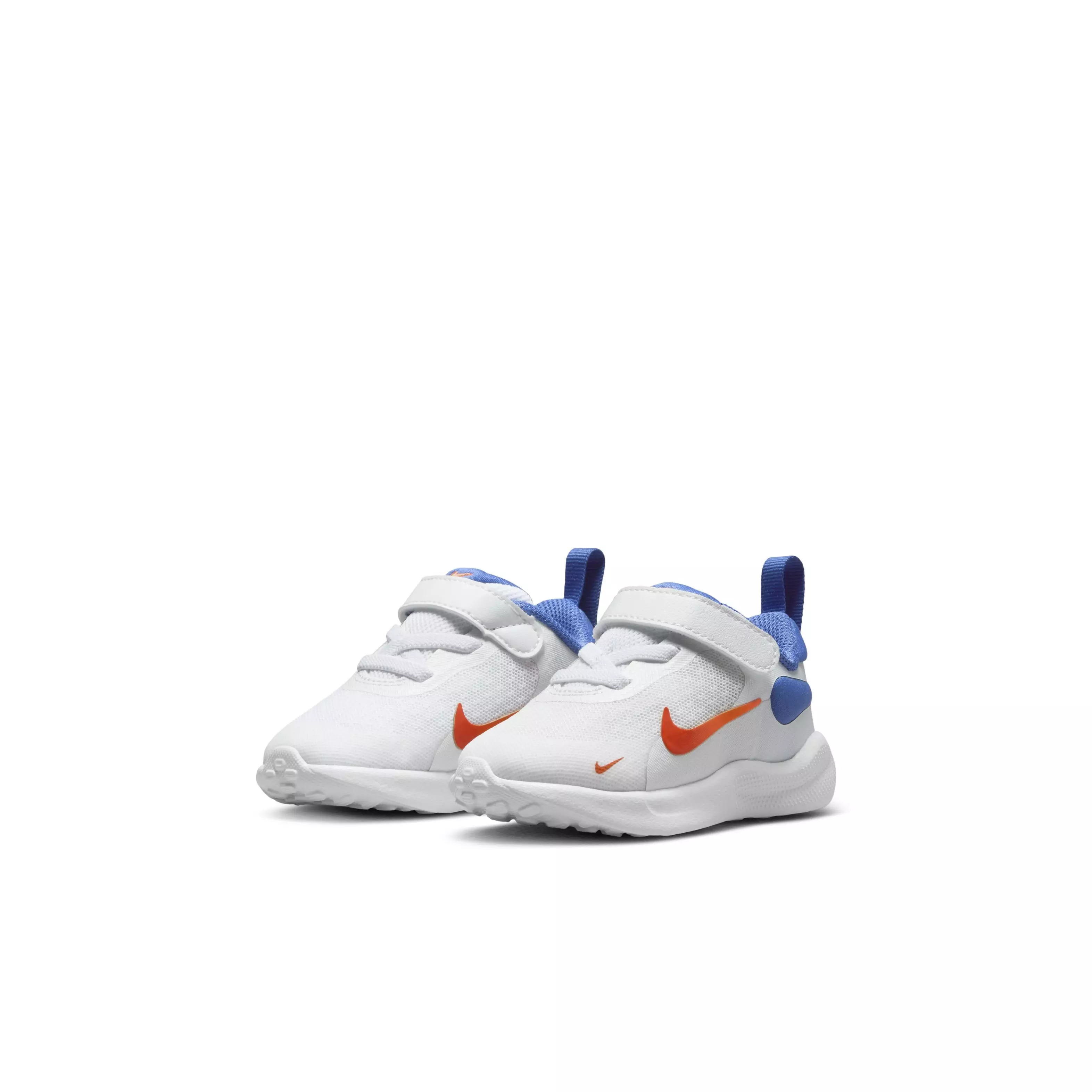 Nike Revolution 7 "White/Astronomy Blue/Total Orange/Team Orange" Infant Boys' Running Shoe - WHITE/BLUE/ORANGE/ORANGE