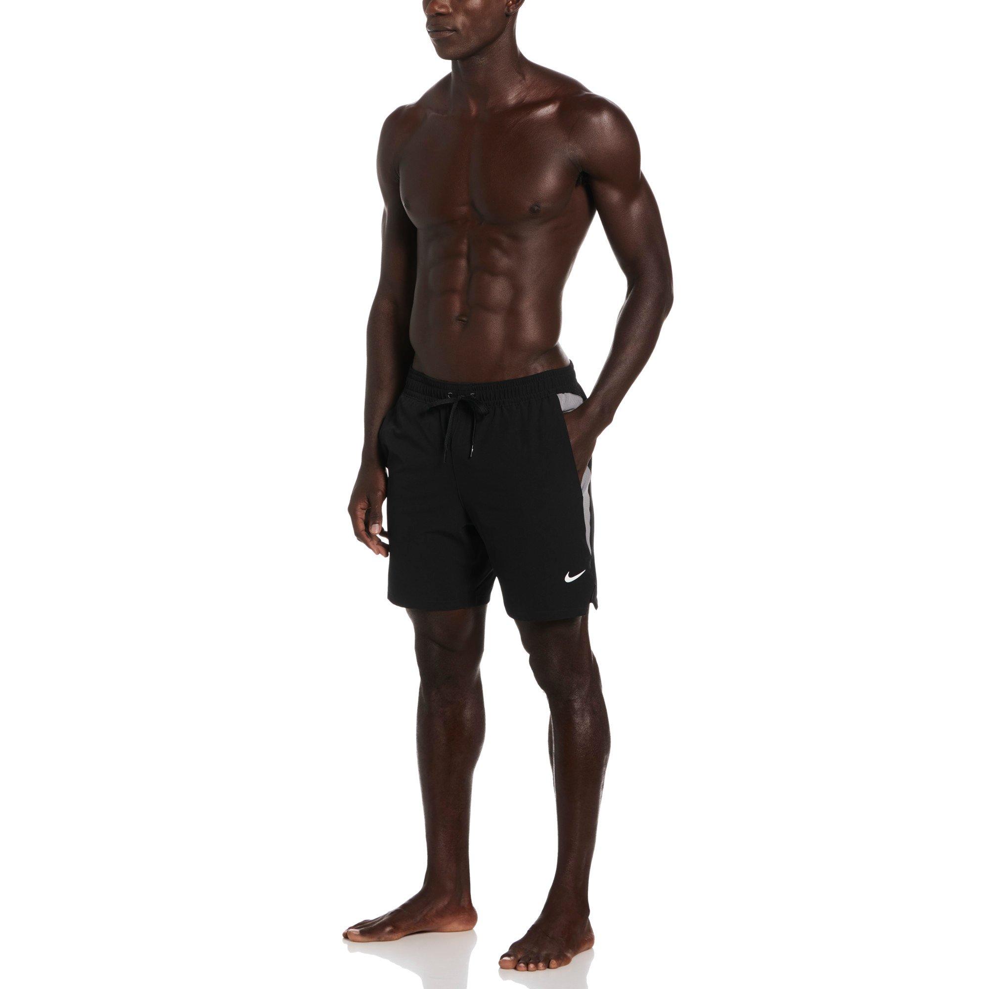 Nike Men's Swim Contend Essential 7" Brief-Lined Volley Swim Shorts - BLACK Thumbnail View 7