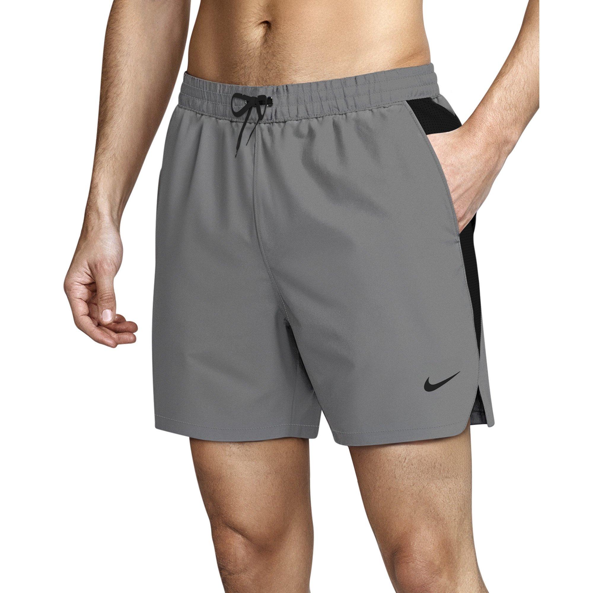 Nike Men's Swim Contend Essential 7" Brief-Lined Volley Swim Shorts - GREY Thumbnail View 1