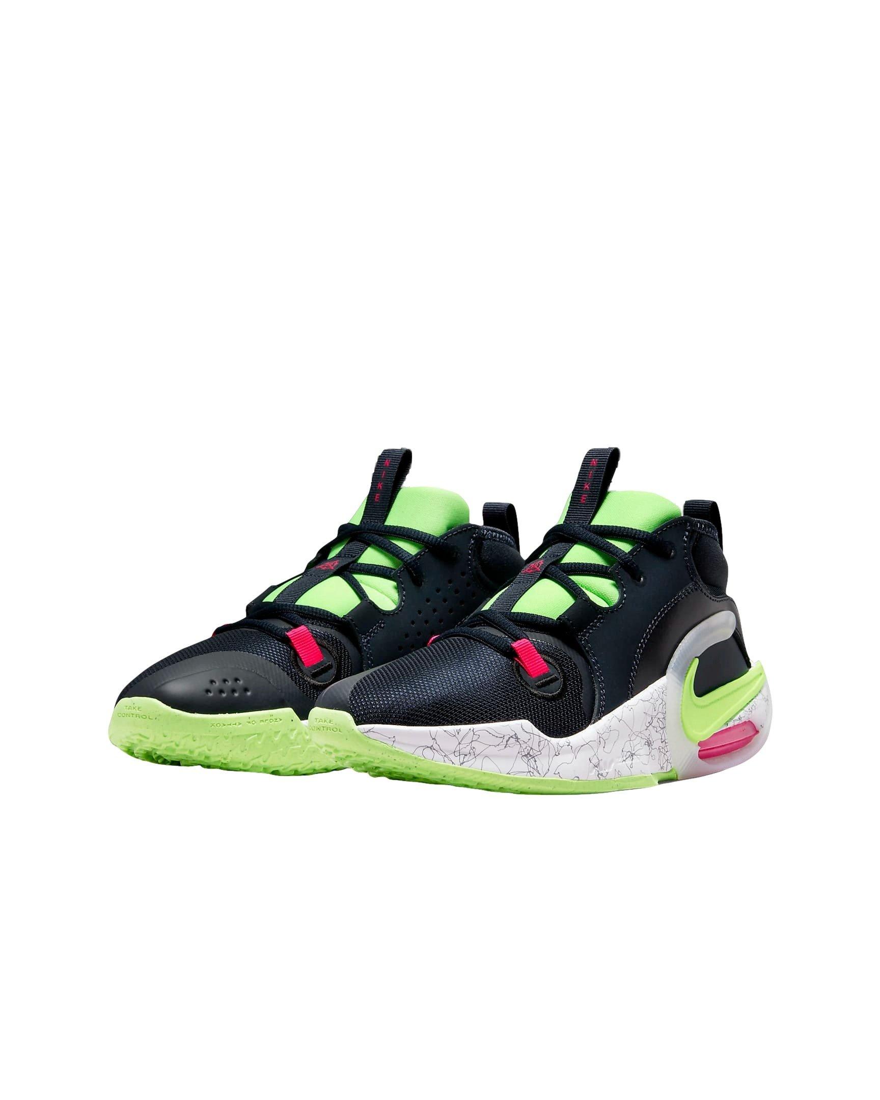 Nike Air Zoom Crossover 2 "Dark Obsidian/Lime Blast/Fierce Pink/White" Grade School Boys' Basketball Shoe - DK OBSIDIAN/LIME/PINK/WHITE Thumbnail View 3