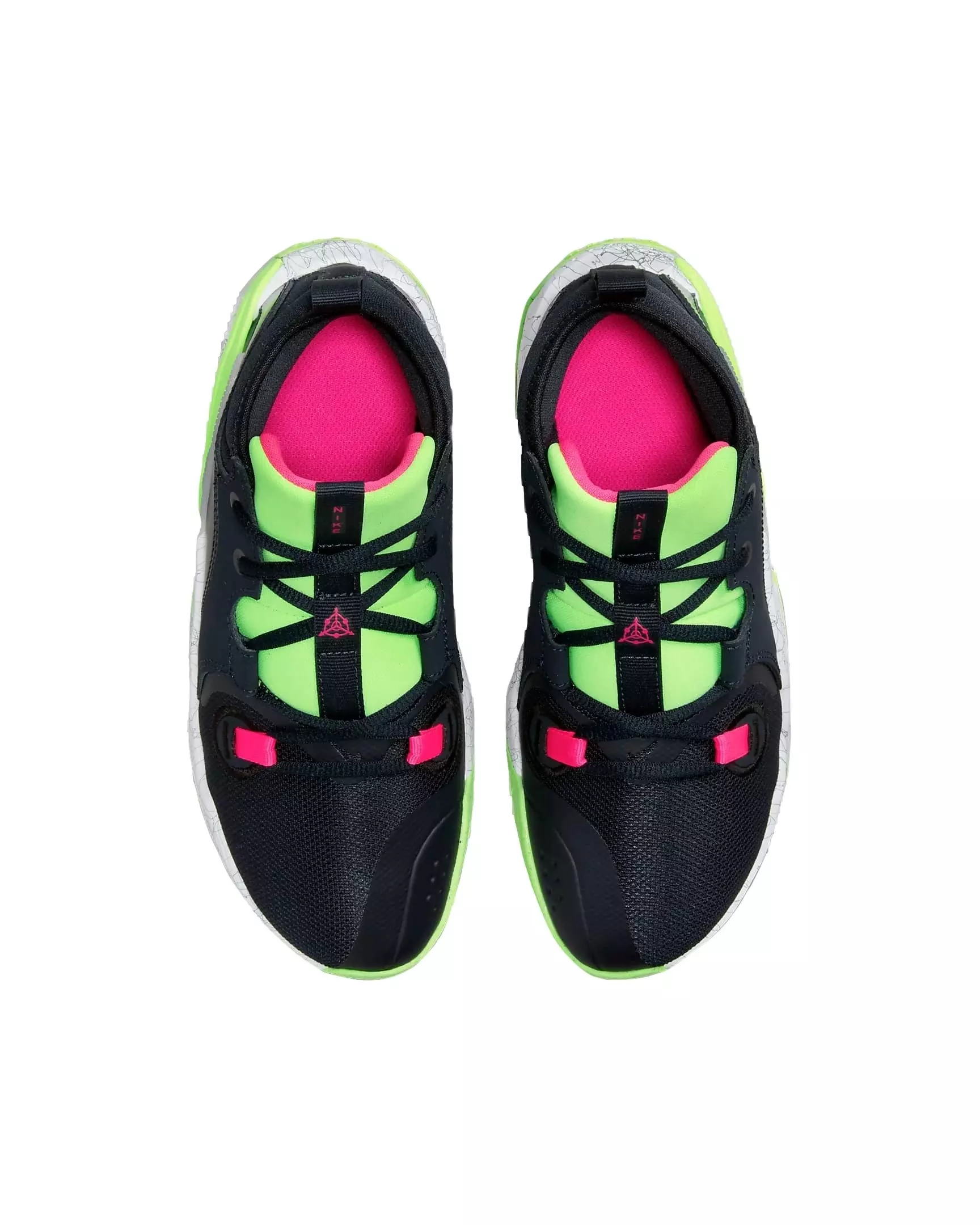 Nike Air Zoom Crossover 2 "Dark Obsidian/Lime Blast/Fierce Pink/White" Grade School Boys' Basketball Shoe - DK OBSIDIAN/LIME/PINK/WHITE