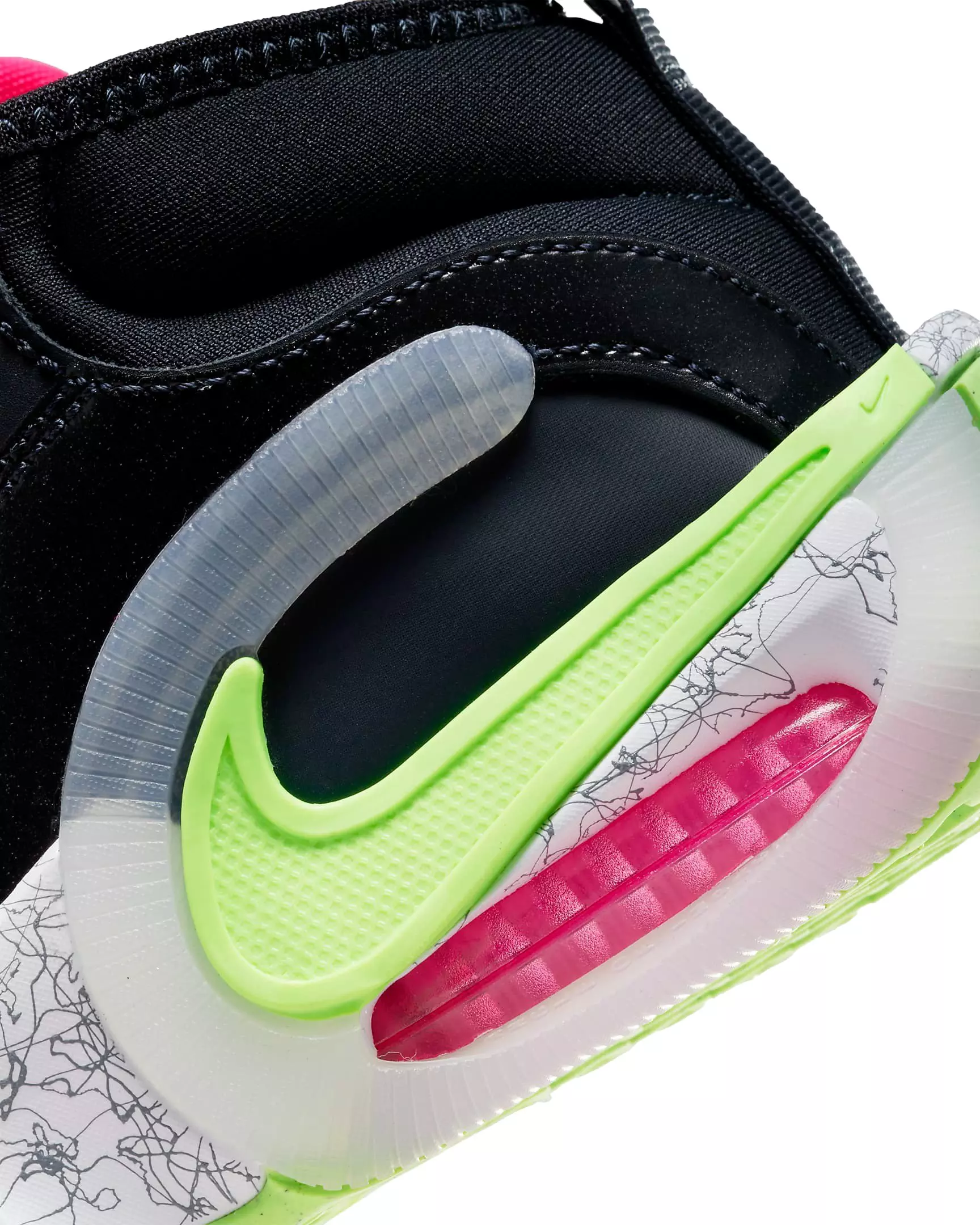 Nike Air Zoom Crossover 2 "Dark Obsidian/Lime Blast/Fierce Pink/White" Grade School Boys' Basketball Shoe - DK OBSIDIAN/LIME/PINK/WHITE