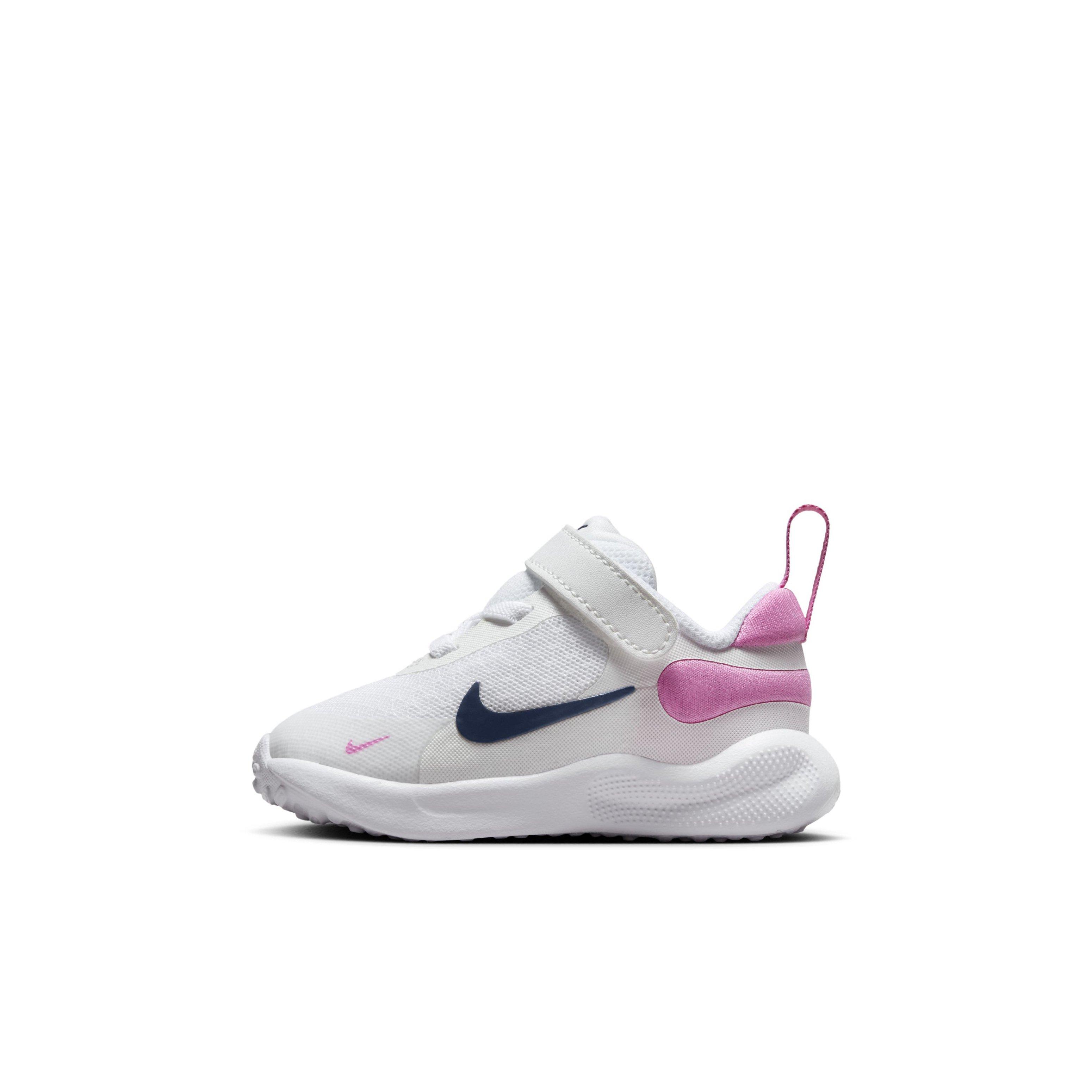 Nike Revolution 7 Infant Boys' "White/Playful Pink/Midnight Navy" Running Shoe