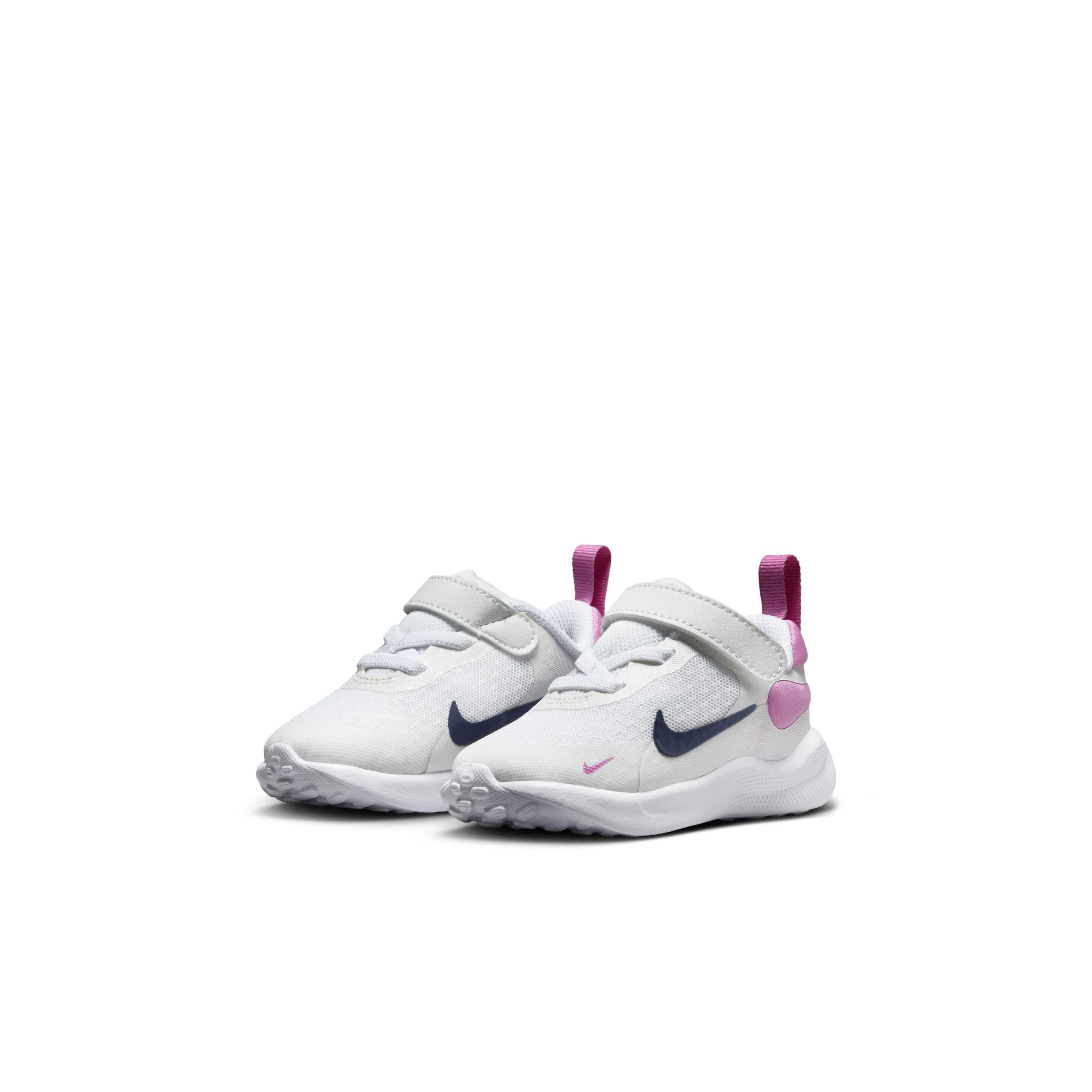 Nike Revolution 7 Infant Boys' "White/Playful Pink/Midnight Navy" Running Shoe
