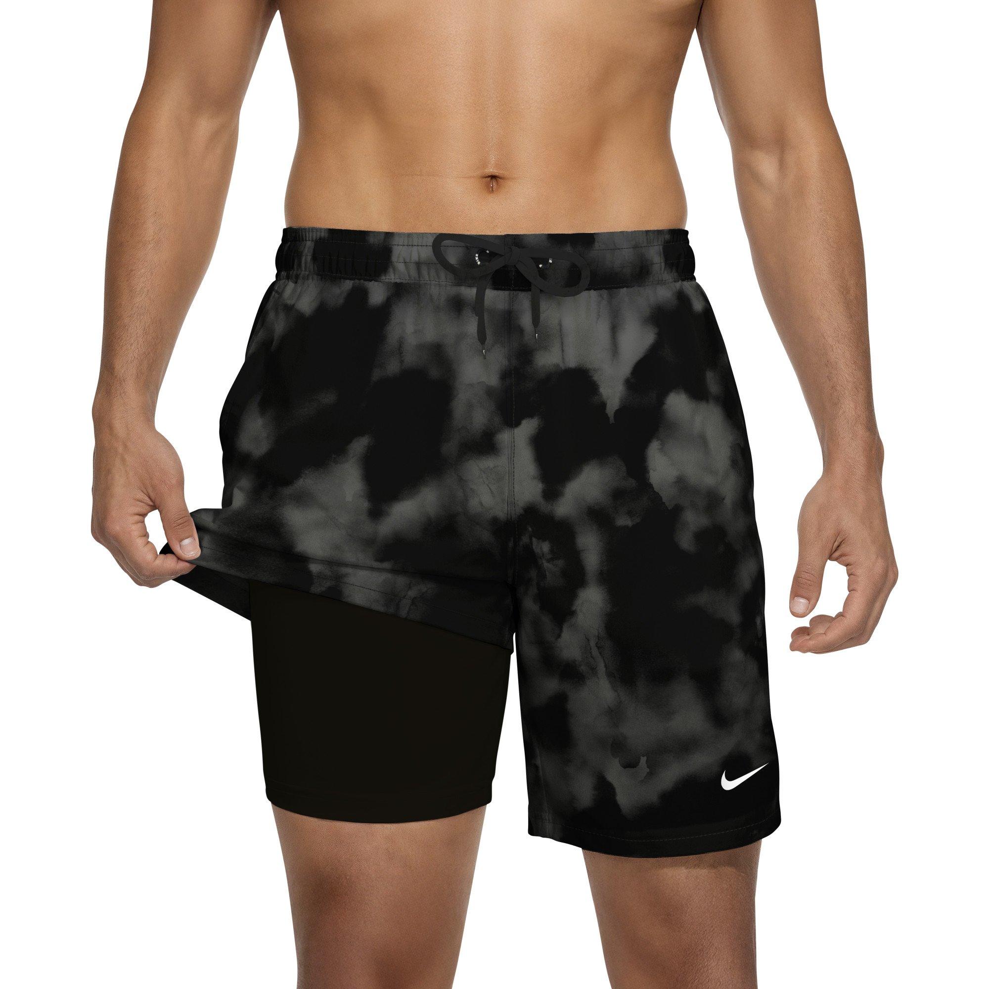 Nike Men's Swim Contend 7" Boxer Volley Short - BLACK/GREY Thumbnail View 6